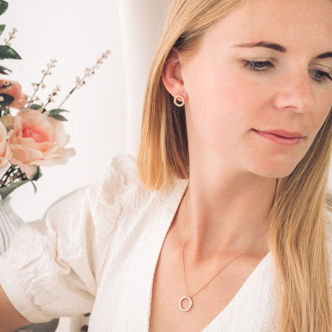 Elena 9ct Rose Gold Stud Earrings - Earrings