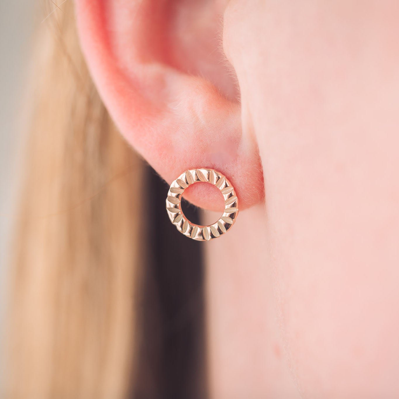 Elena 9ct Rose Gold Stud Earrings - Earrings