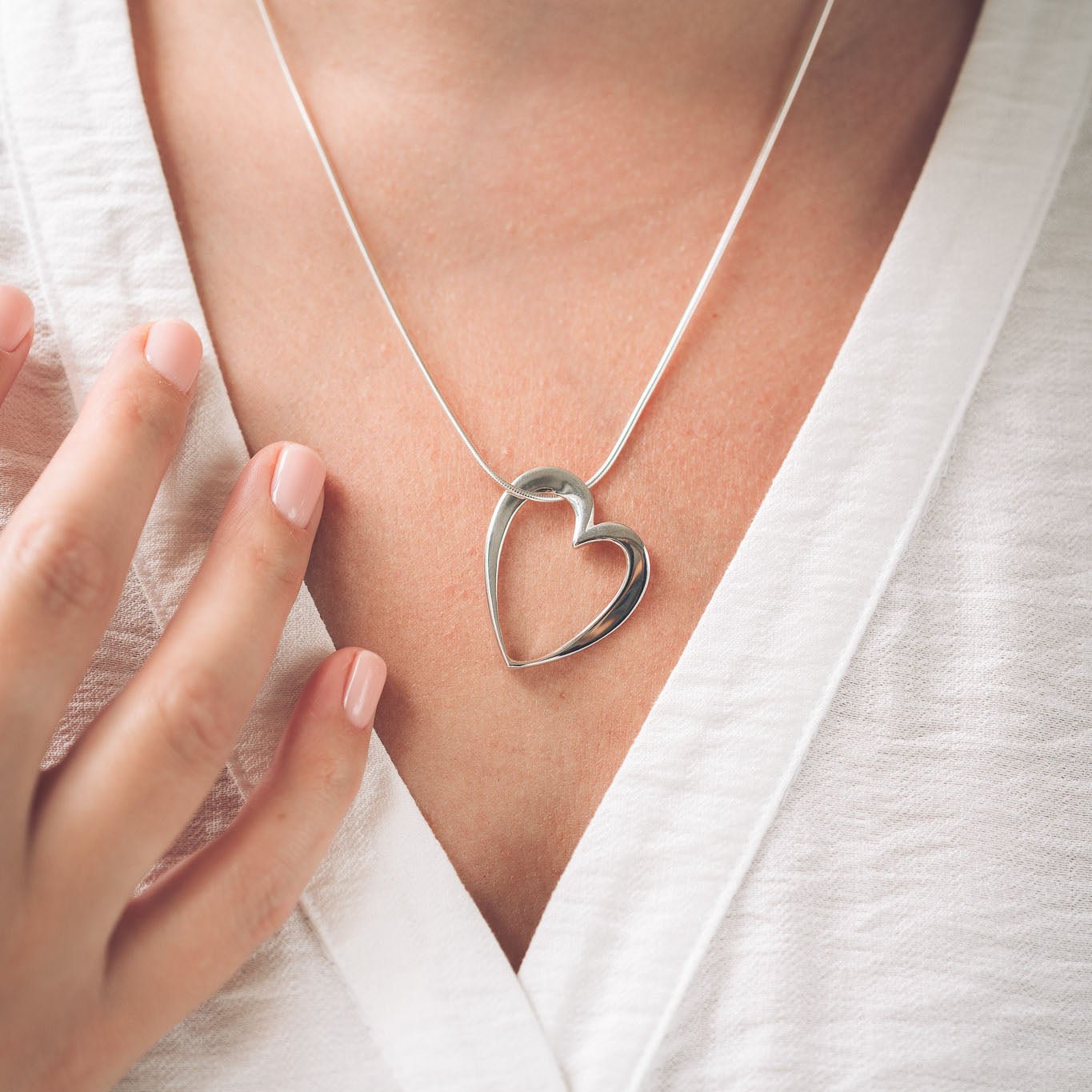 Esme Silver Heart Pendant Necklace - Pendants