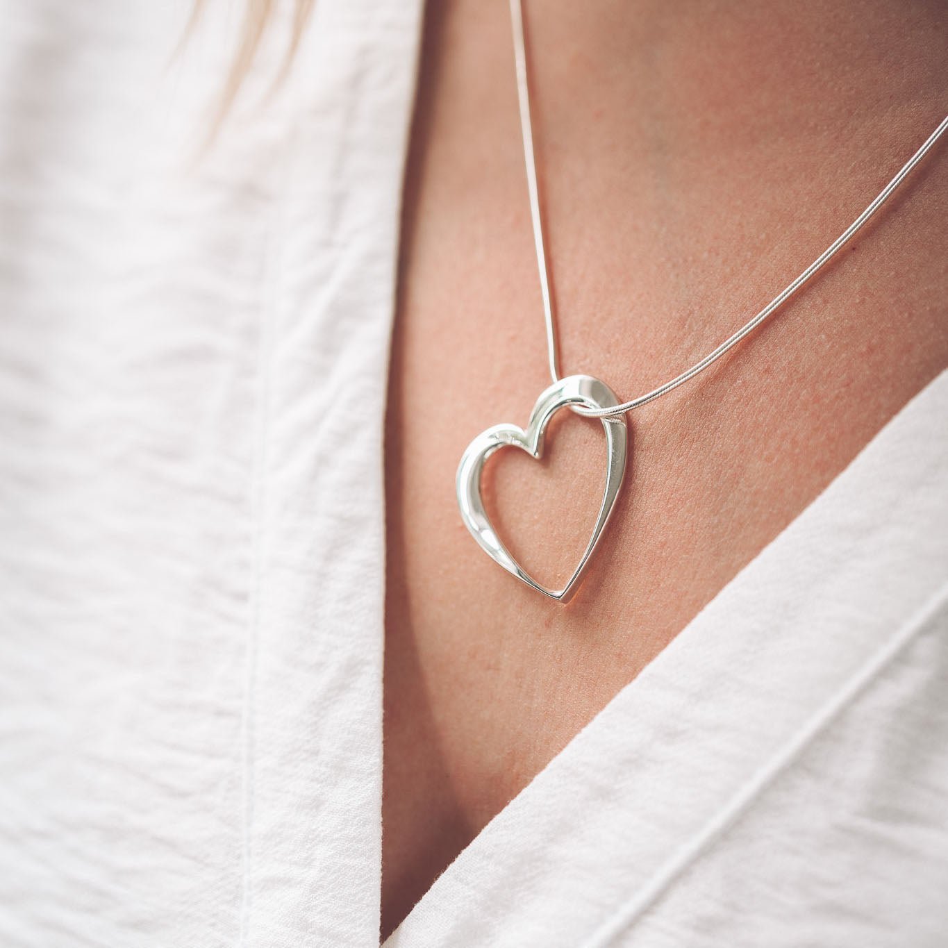 Esme Silver Heart Pendant Necklace - Pendants