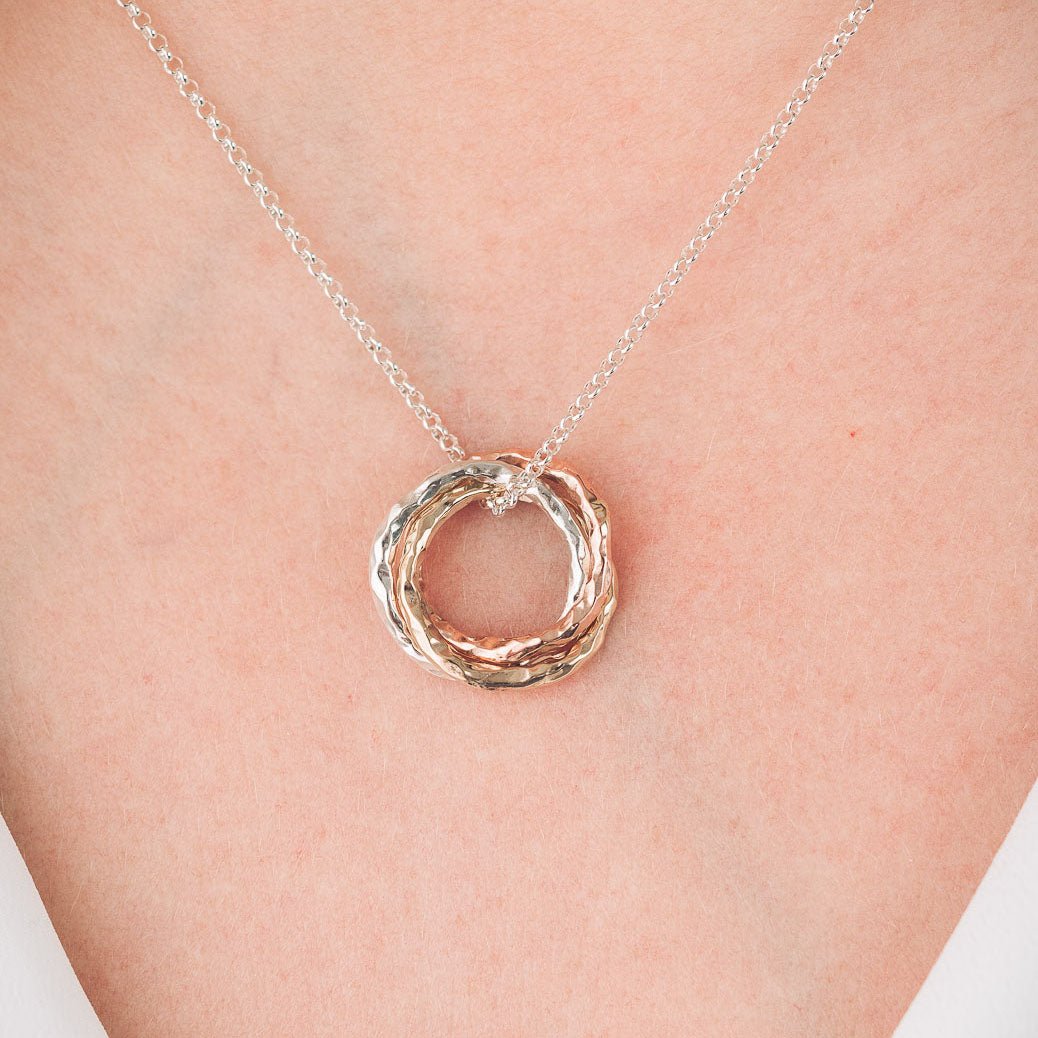 Fairy 9ct Mixed Gold Circle Pendant Necklace - Pendants
