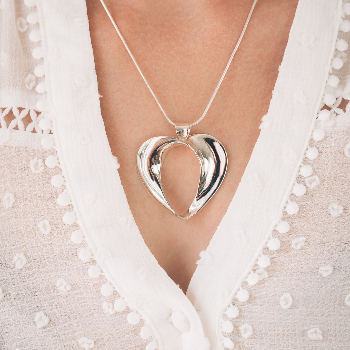 Florence Silver Heart Pendant Necklace - Pendants