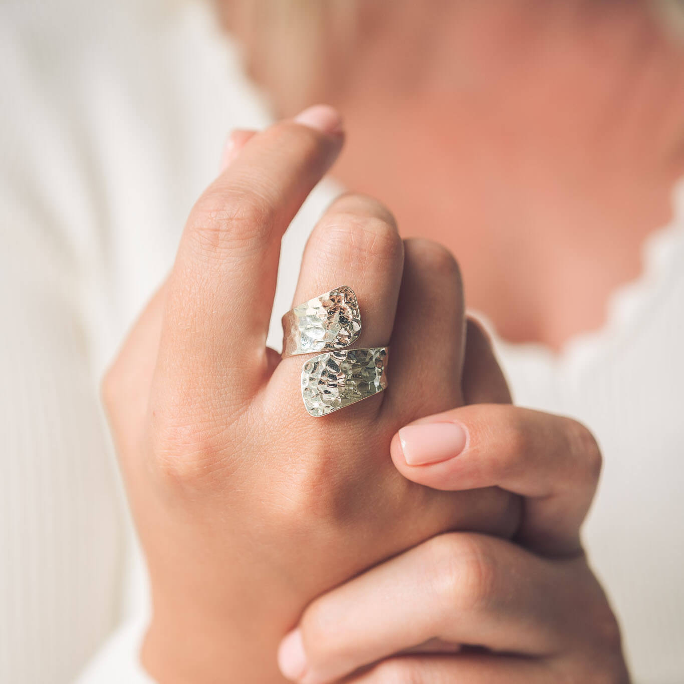 womens chunky silver ring