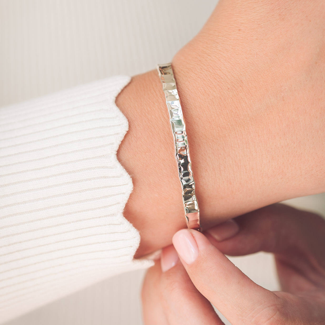 Tabby Silver Bangle