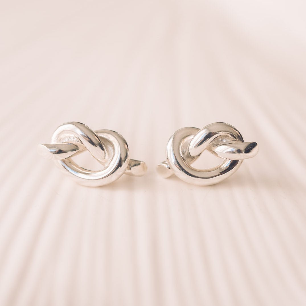 Knot Silver Stud Earrings - Earrings