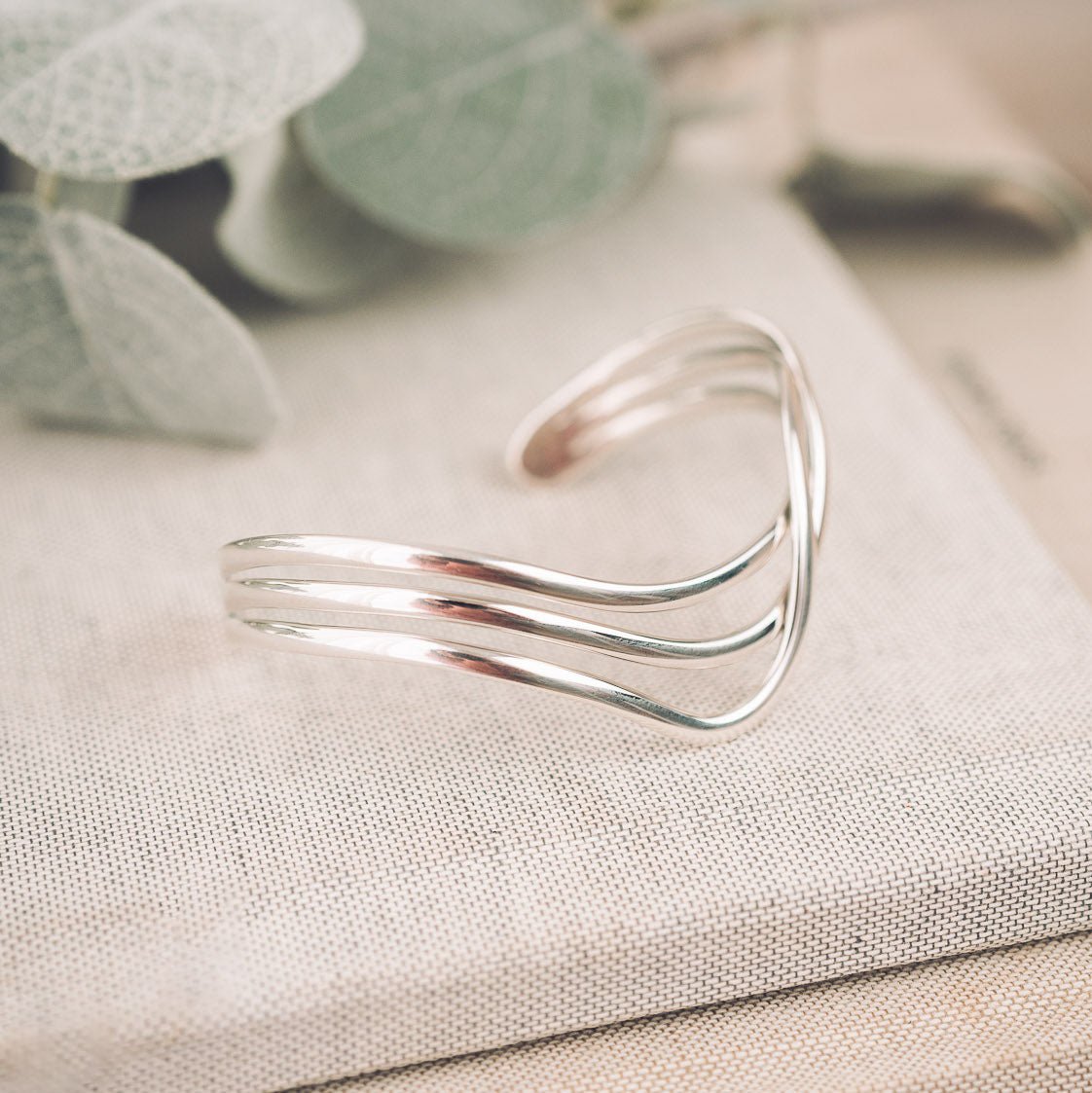 Melody Silver Cuff Bangle - Bangles