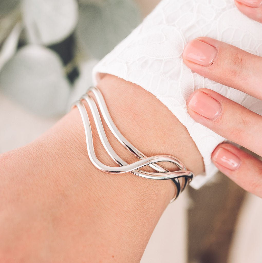 Melody Silver Cuff Bangle - Bangles