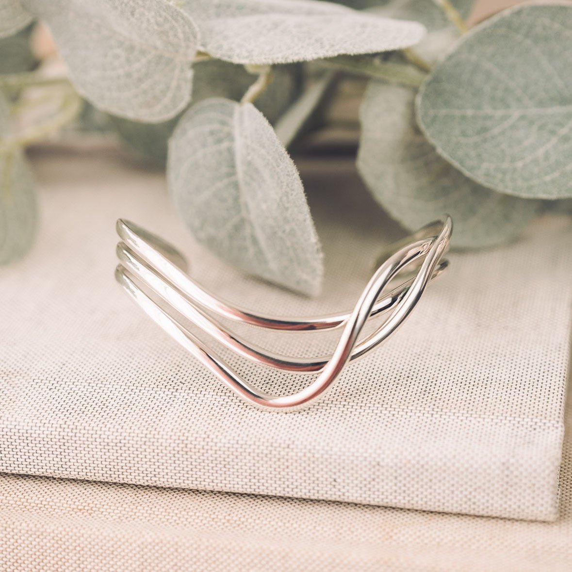Melody Silver Cuff Bangle - Bangles