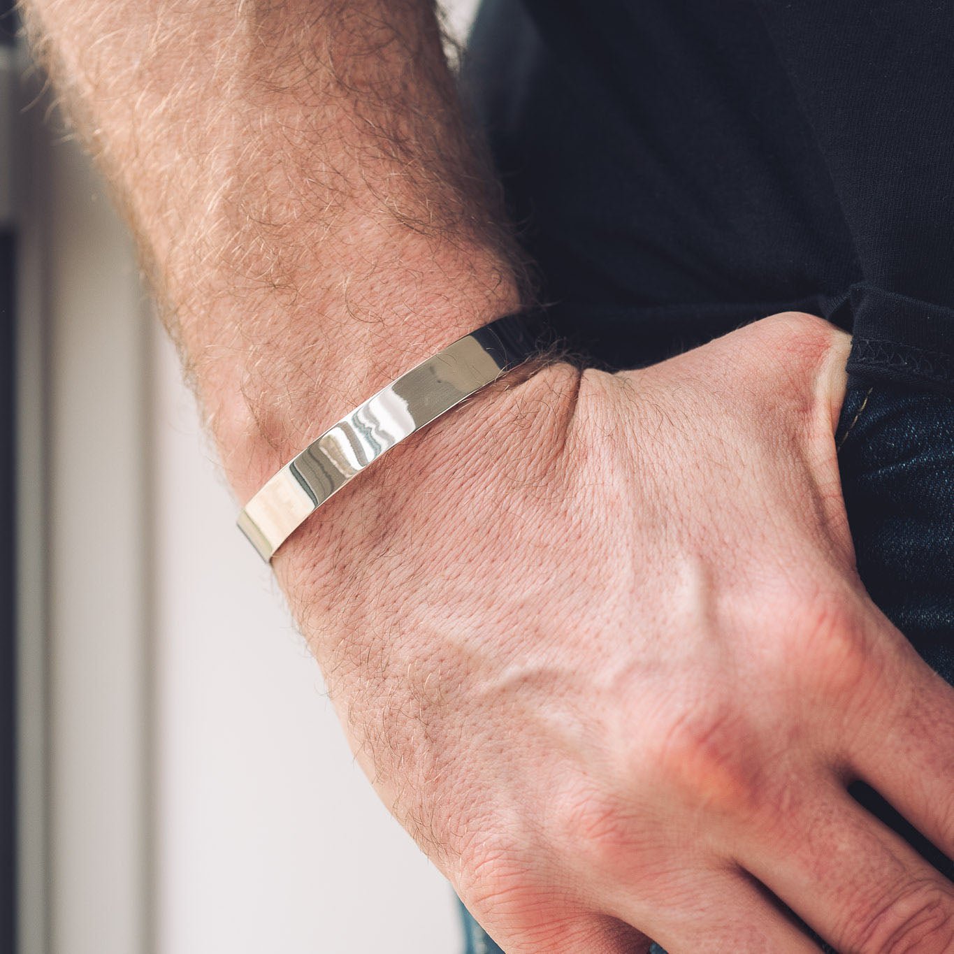 Men's Silver Cuff Bracelet | Wide Classic - Men's Cuff Bracelet
