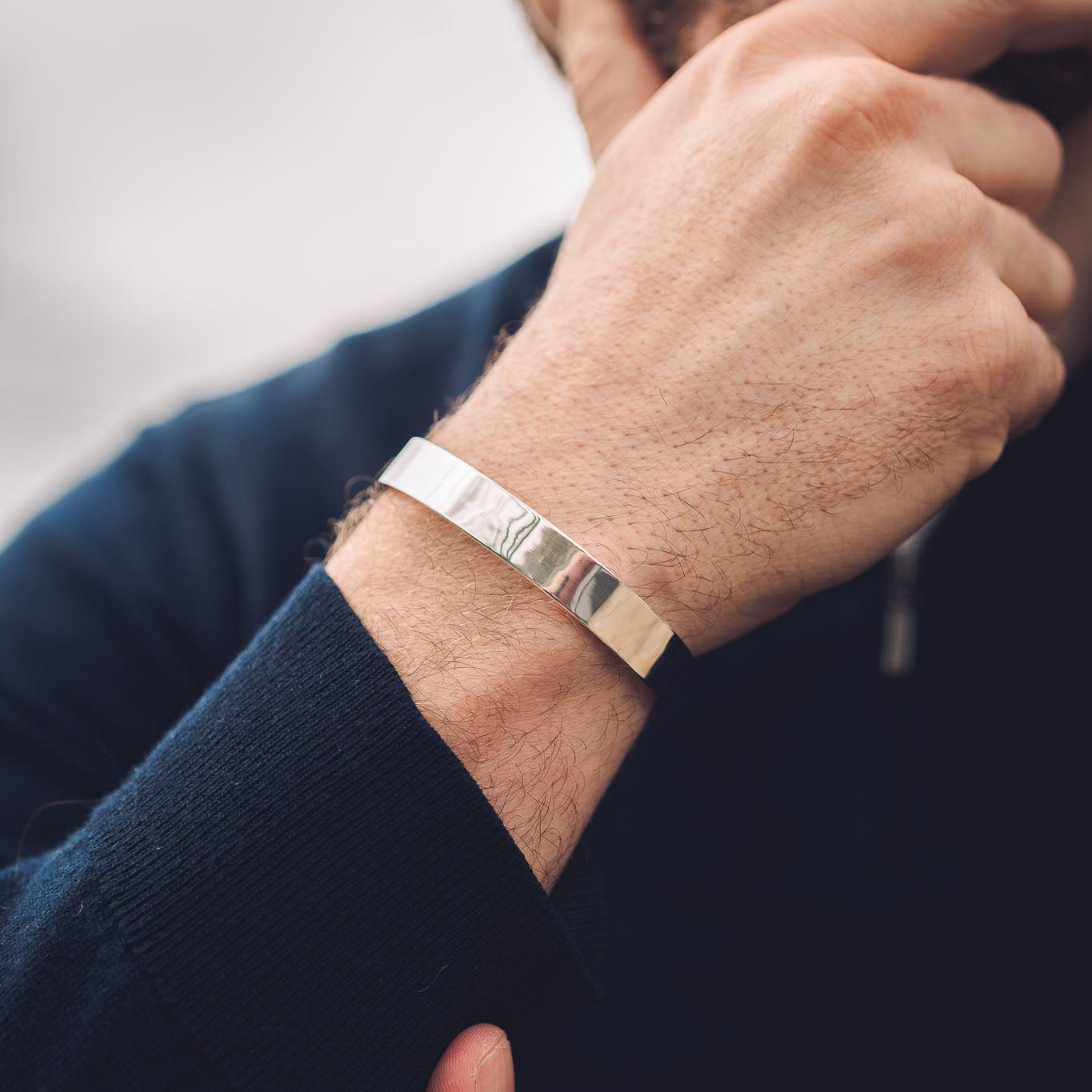 Men's Silver Cuff Bracelet | Wide Classic - Men's Cuff Bracelet