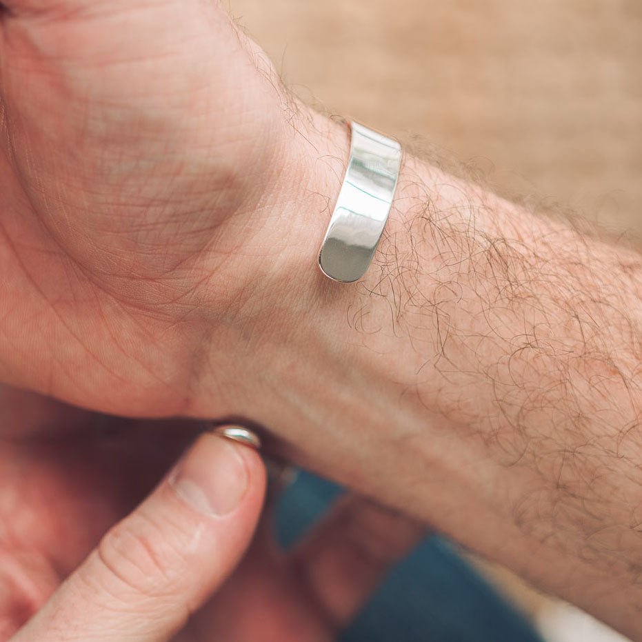 Men's Silver Cuff Bracelet | Wide Classic - Men's Cuff Bracelet