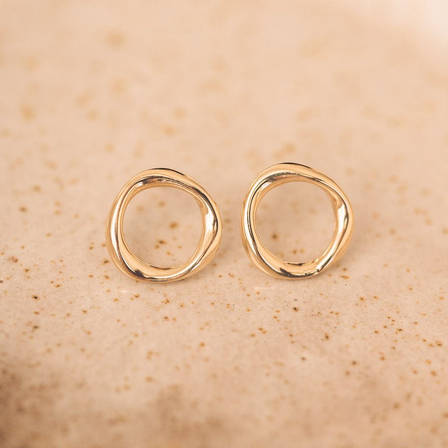 Molly 9ct Gold Circle Stud Earrings - Earrings
