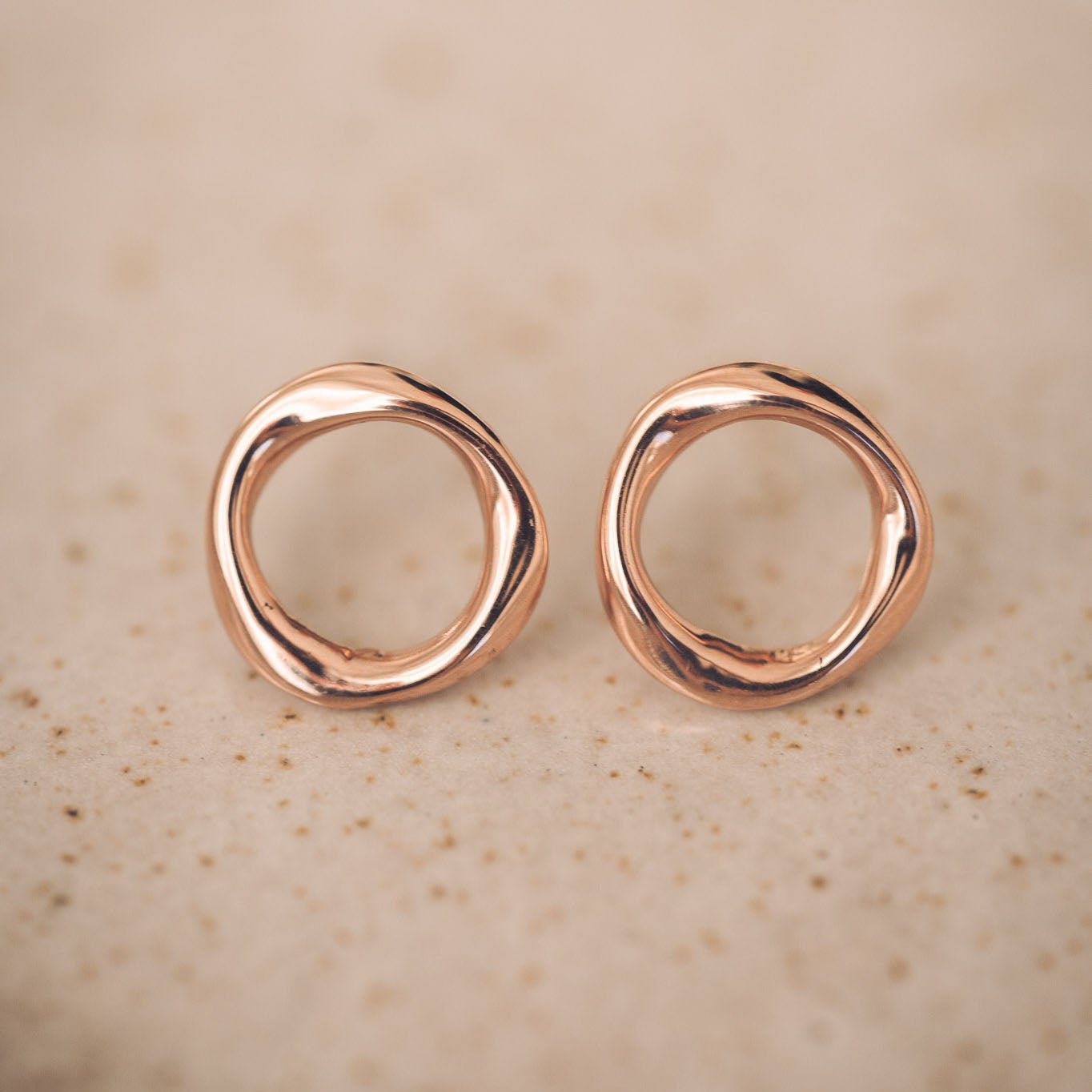 Molly 9ct Rose Gold Circle Stud Earrings - Earrings