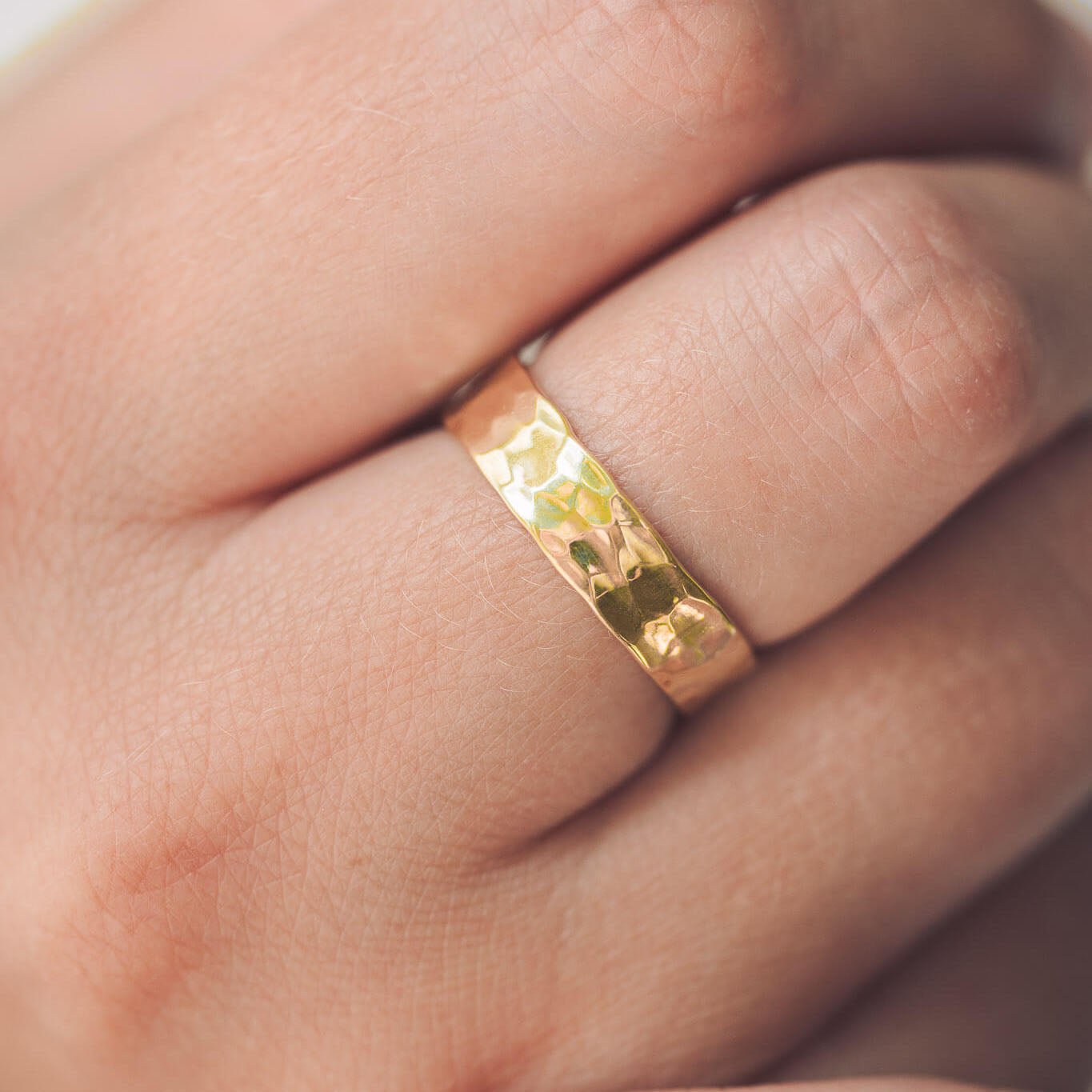 Nicole Hammered 9ct Gold Ring - Rings