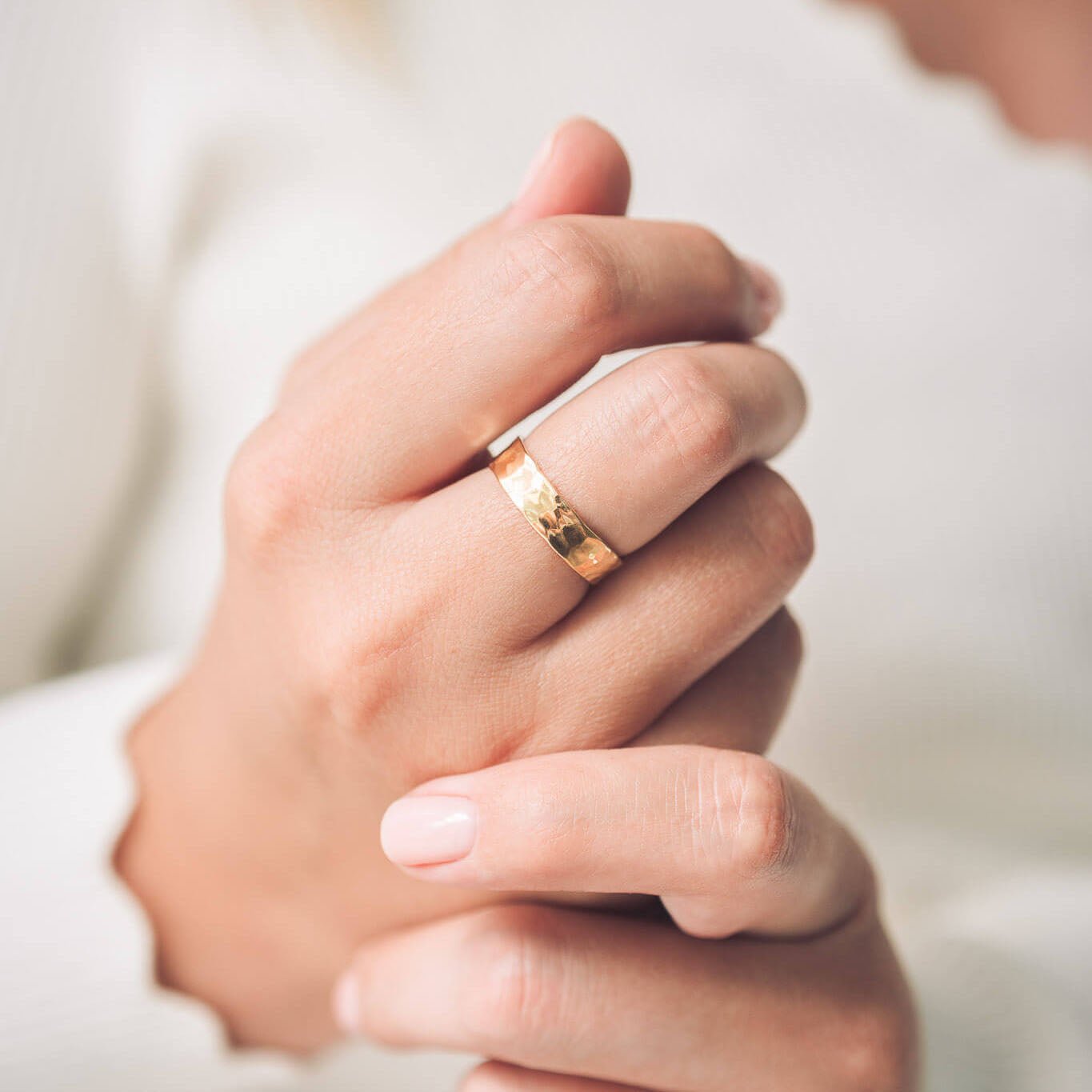 Nicole Hammered 9ct Gold Ring - Rings