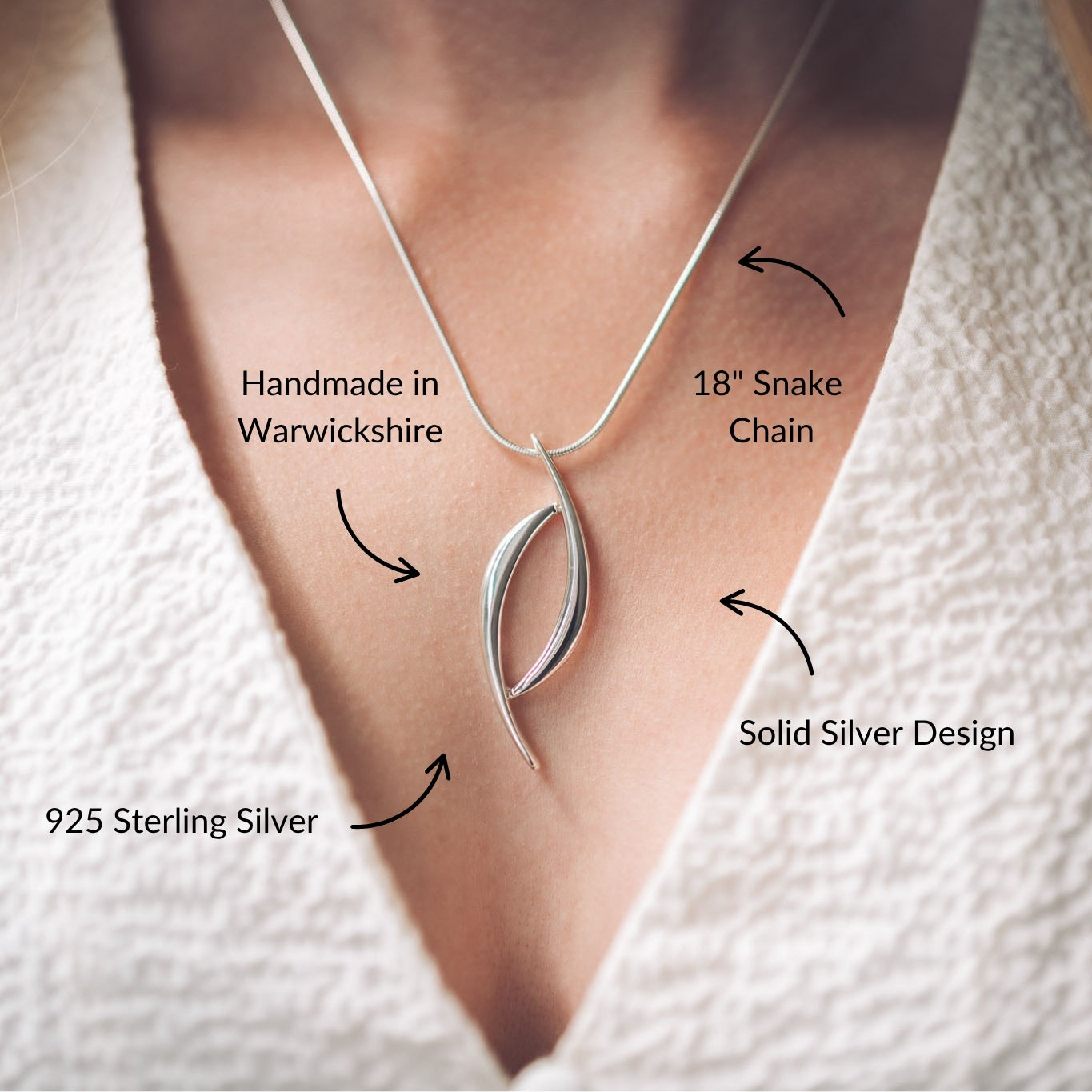 Olive Silver Pendant Necklace