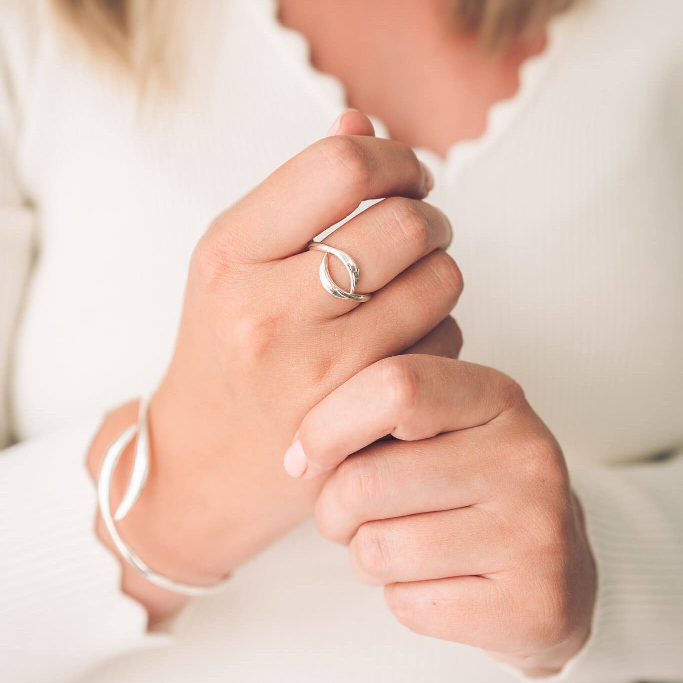 Olive Silver Ring - Rings