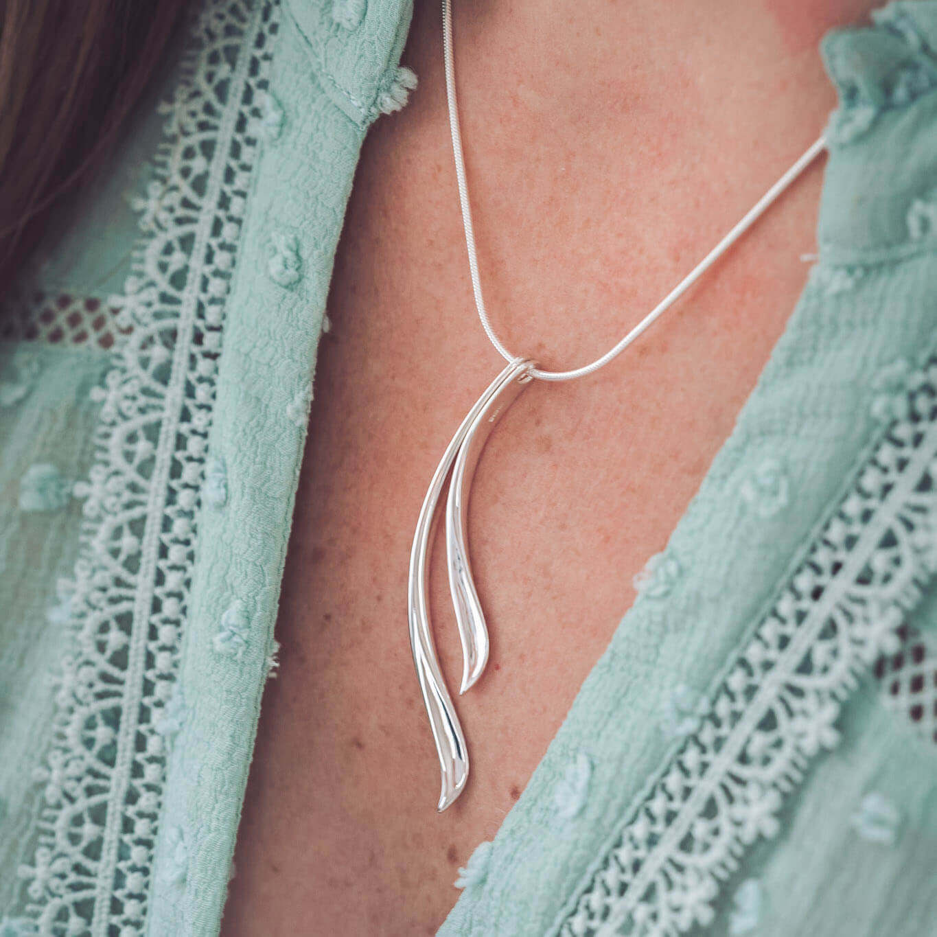 Reed Long Silver Pendant Necklace - Pendants