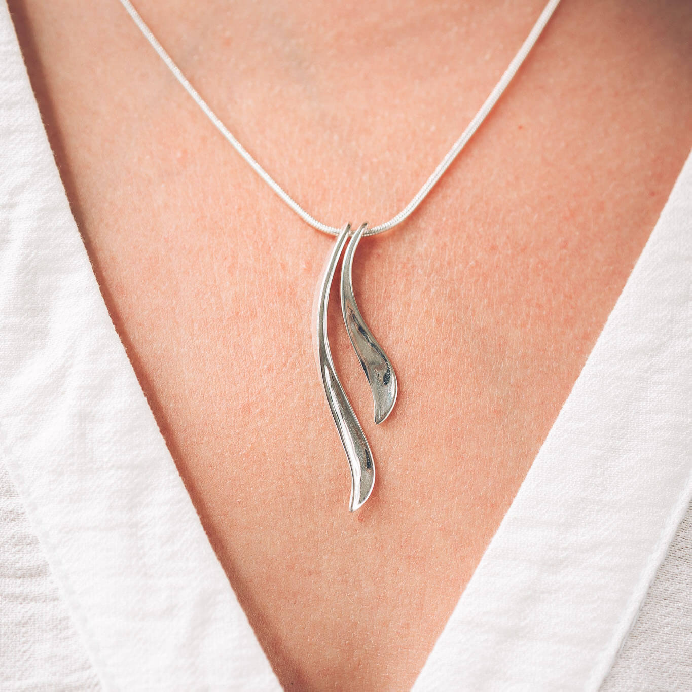 Reed Long Silver Pendant Necklace - Pendants