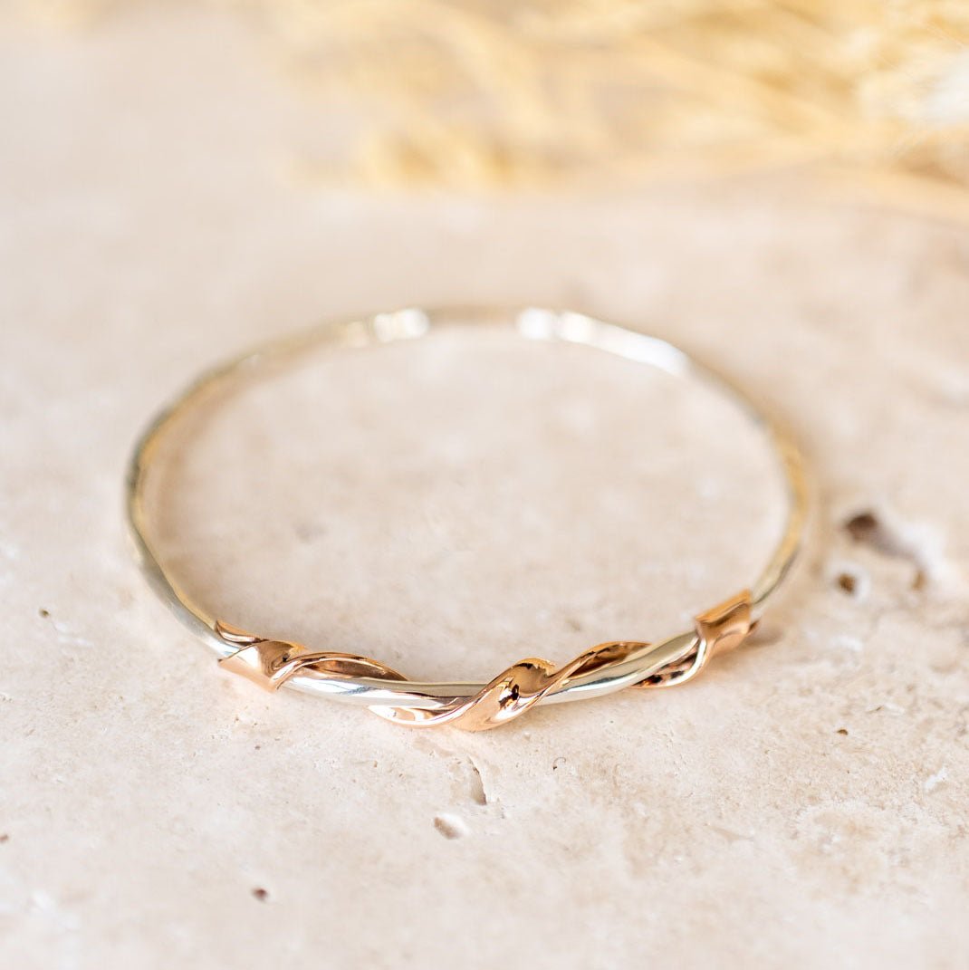 Ribbon 9ct Rose Gold Bangle - Bangles