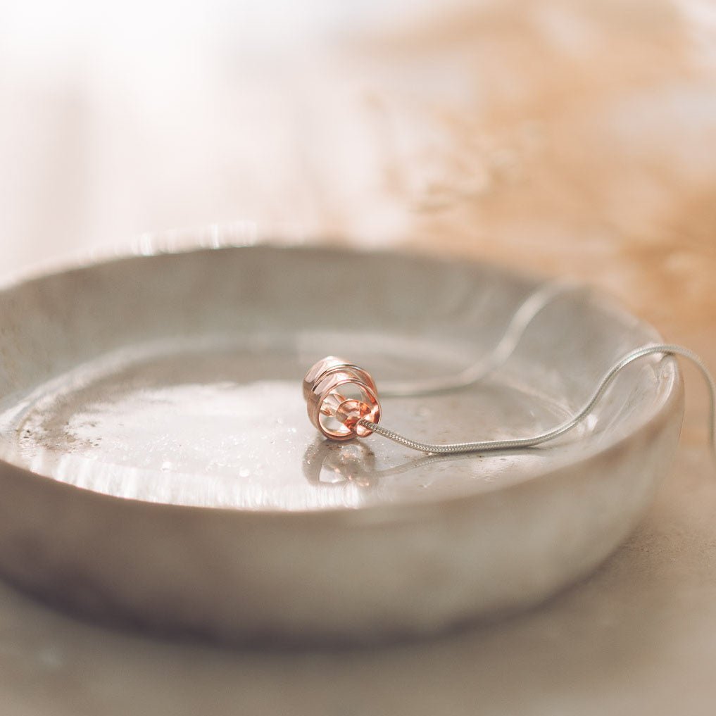 Sarah 9ct Rose Gold Ribbon Pendant Necklace - Pendants