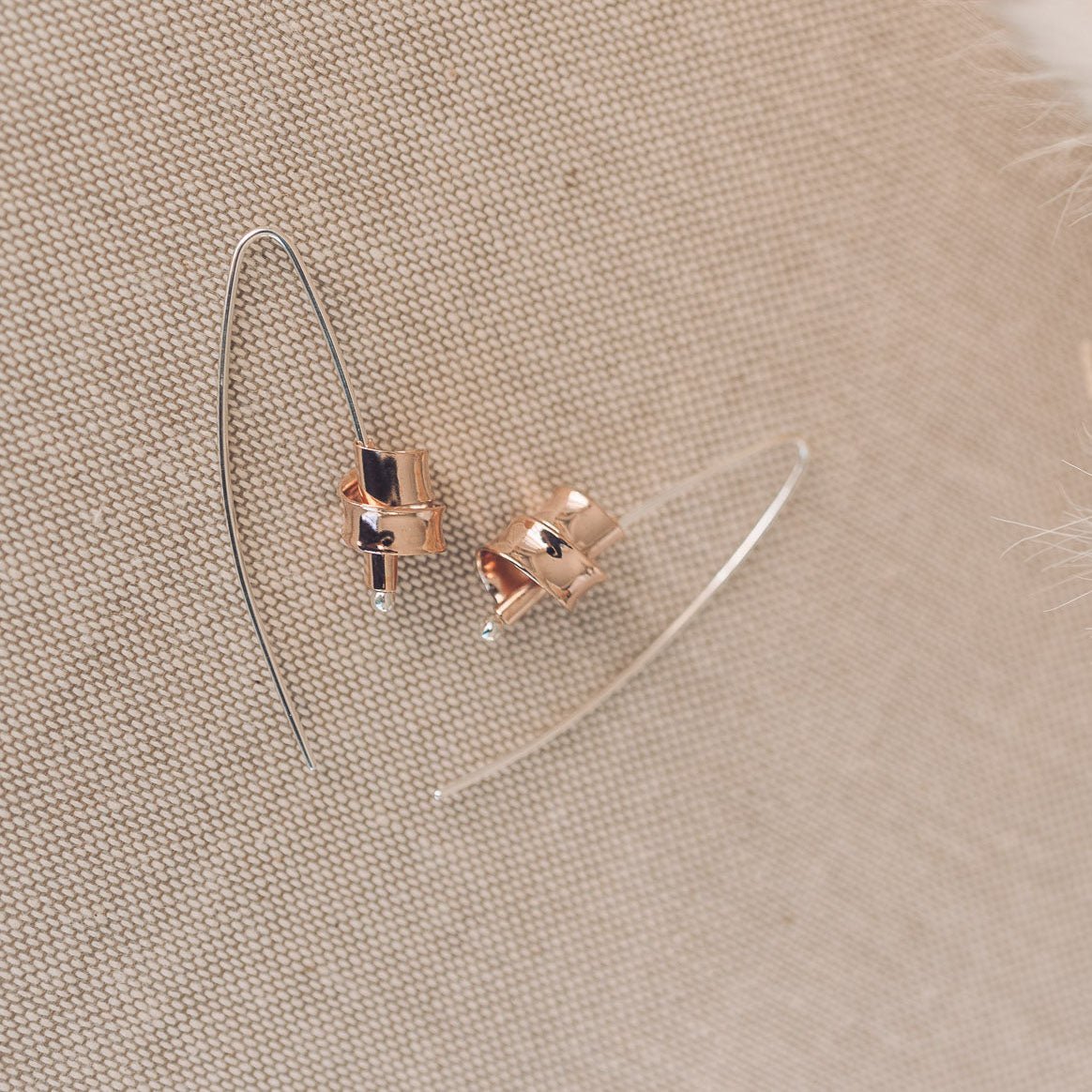 Sarah Ribbon 9ct Rose Gold Earrings - Earrings