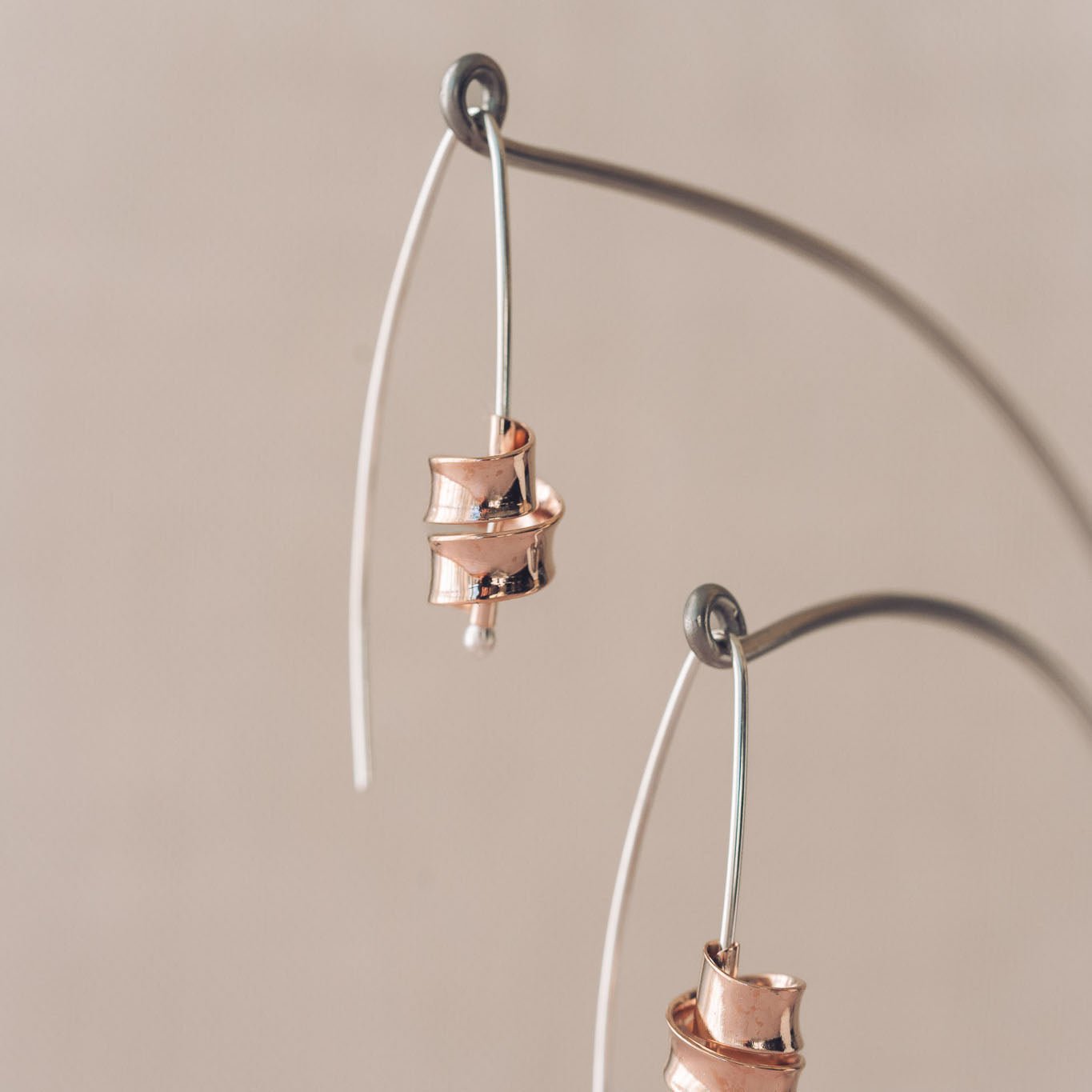 Sarah Ribbon 9ct Rose Gold Earrings - Earrings