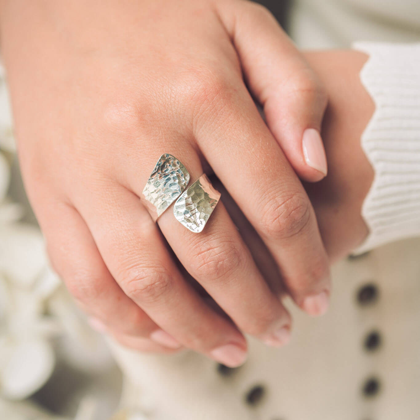 handmade silver chunky ring