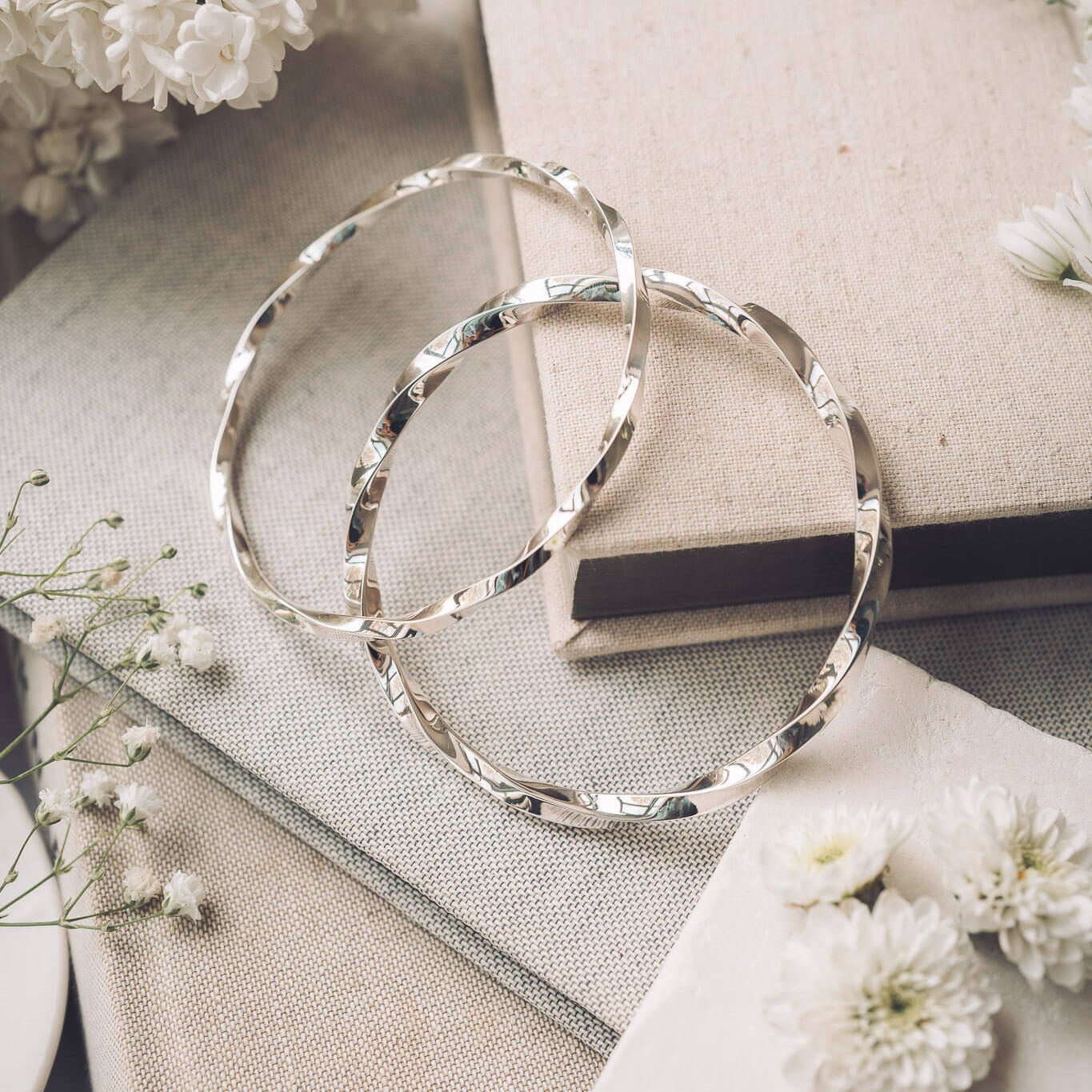 Charlotte Silver Bangle - Handmade Jewellery