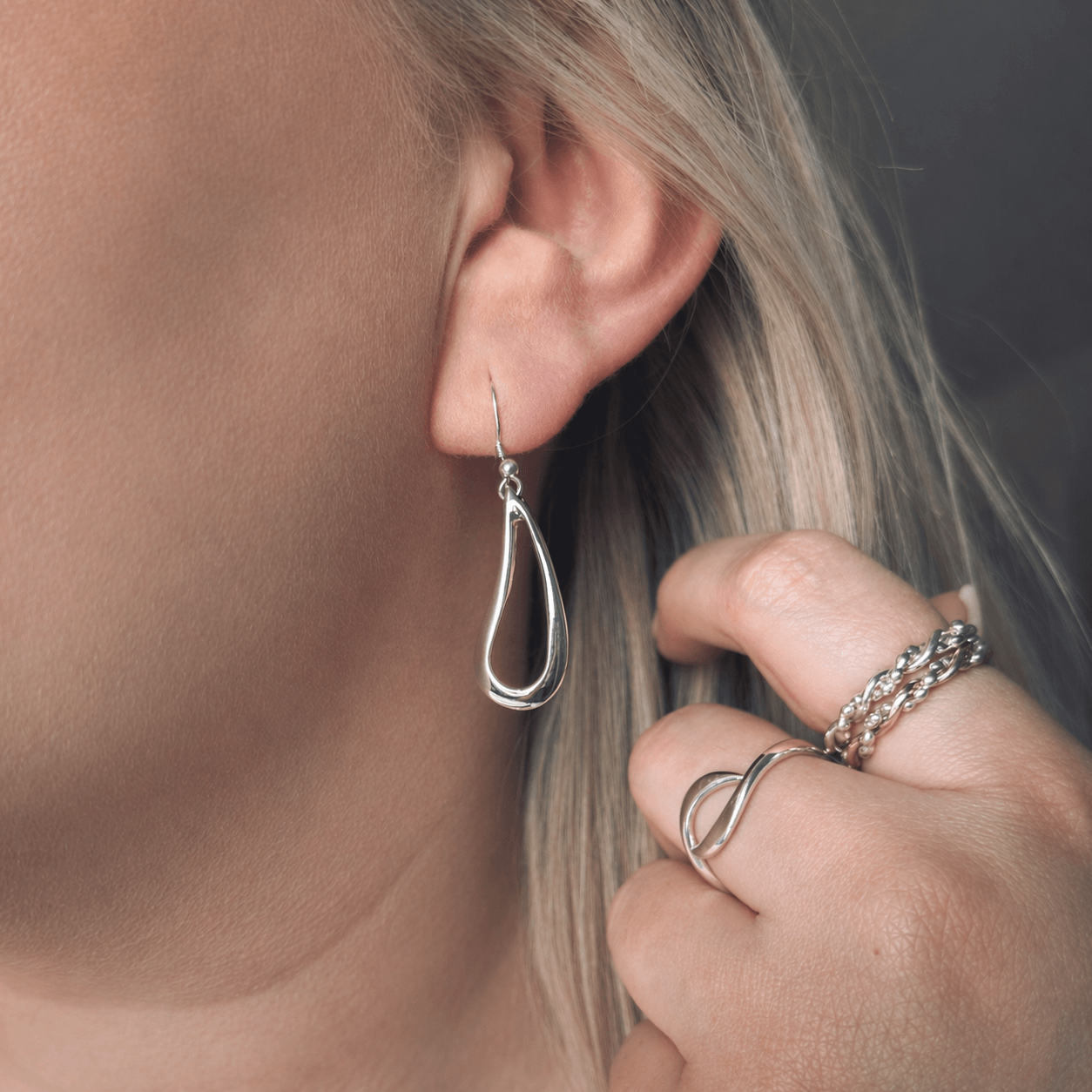 sterling silver teardrop earring