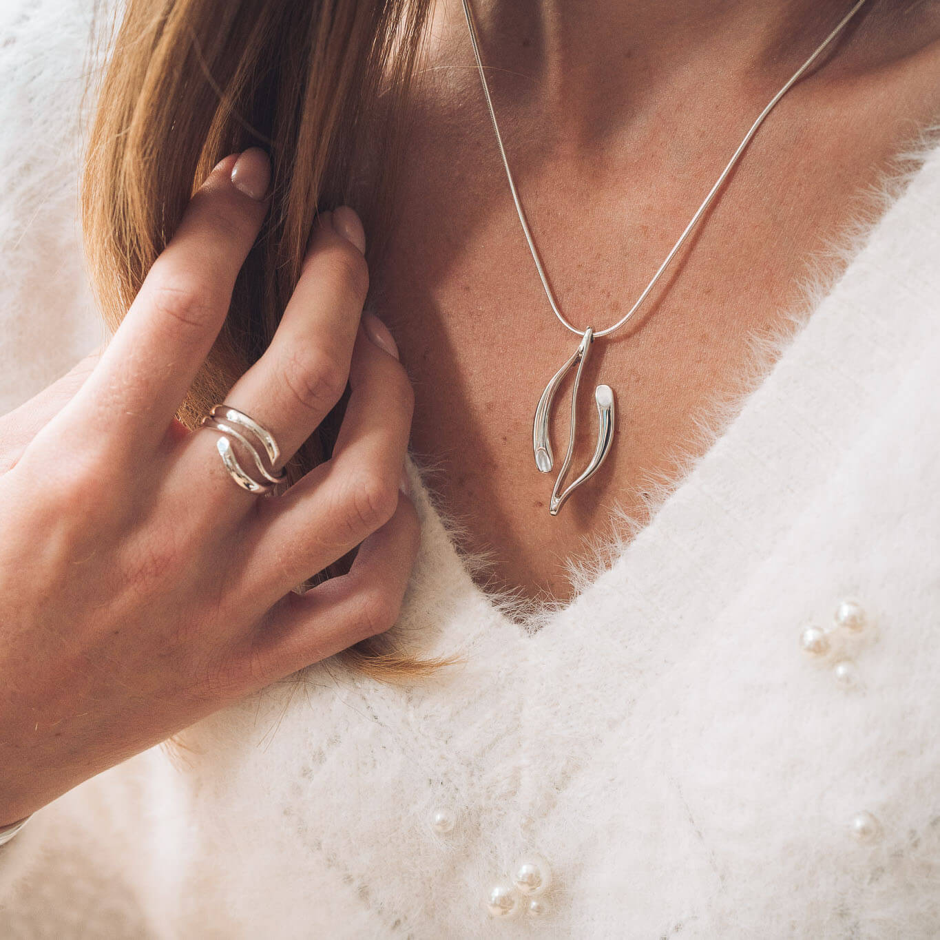 Gracie Silver Pendant Necklace