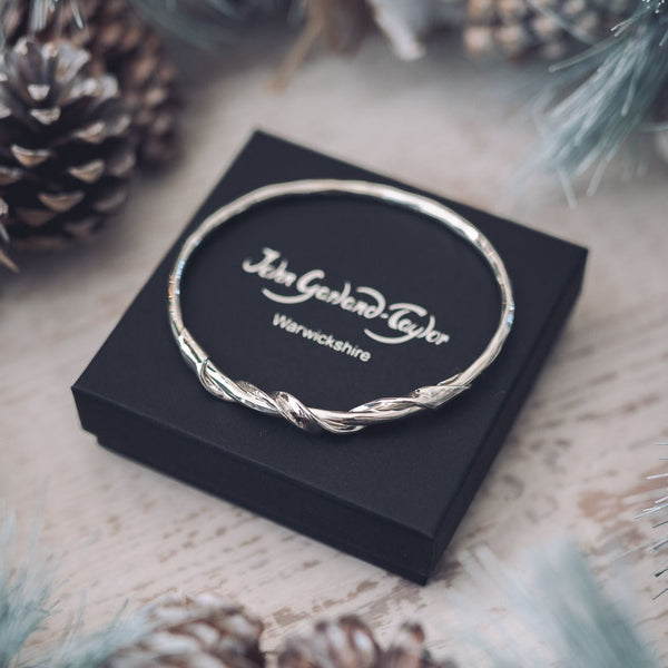 Twisted Sterling Silver Bangle | Ribbon Silver Bangle