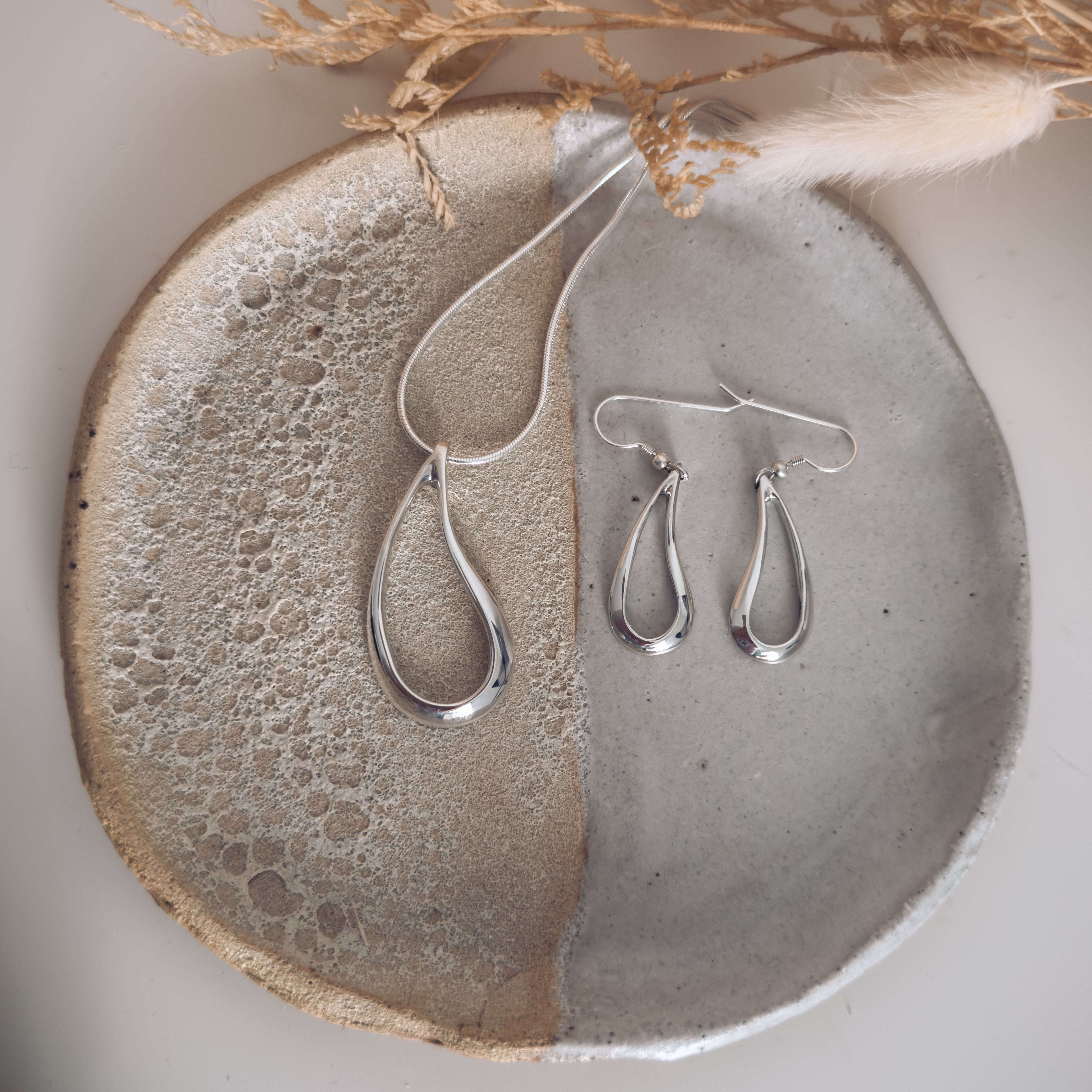 April Silver Teardrop Necklace - Handmade Jewellery