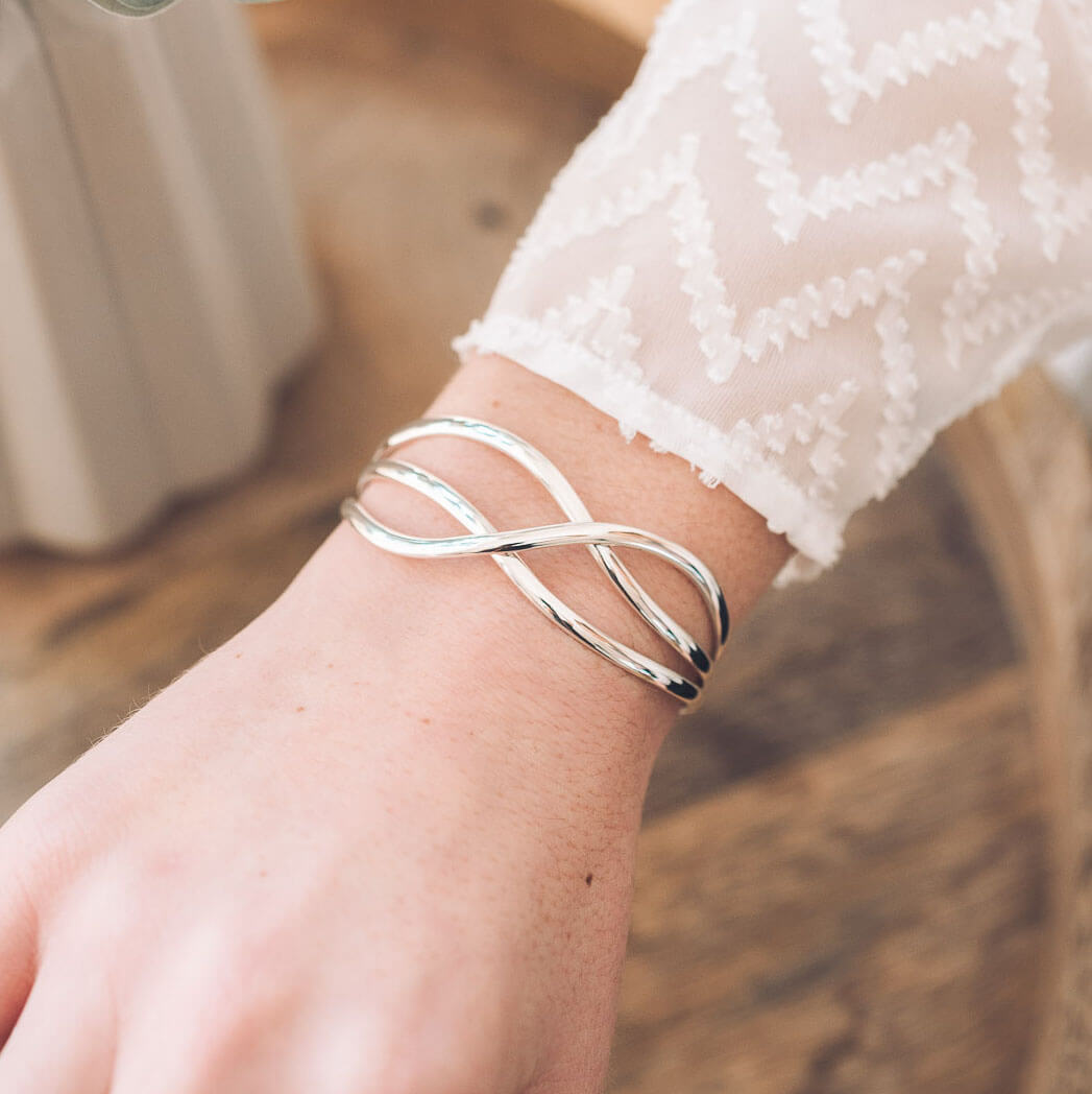 Willow Silver Cuff Bangle - Bangles
