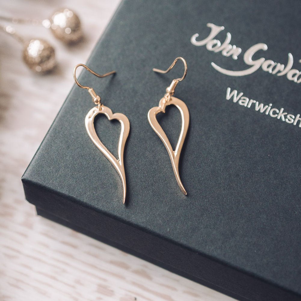 Zoe 9ct Gold Heart Earrings - Earrings