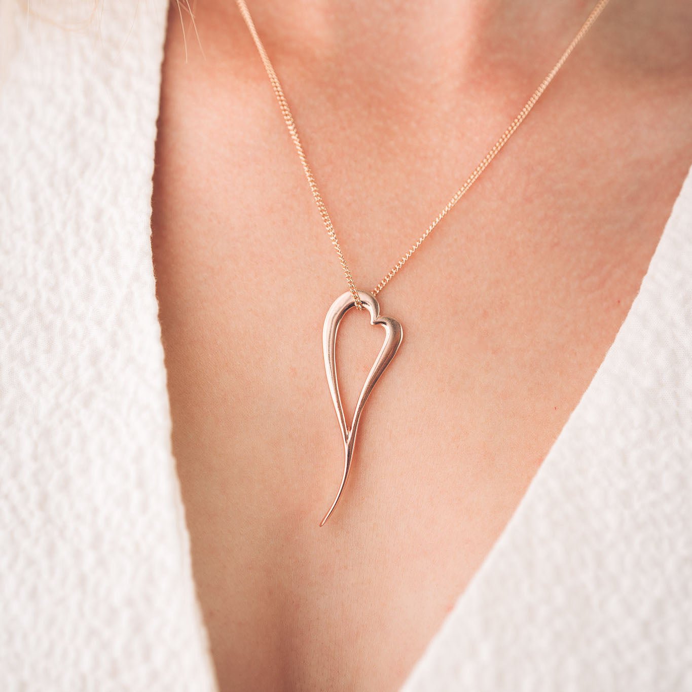 Zoe 9ct Rose Gold Heart Pendant Necklace - Pendants