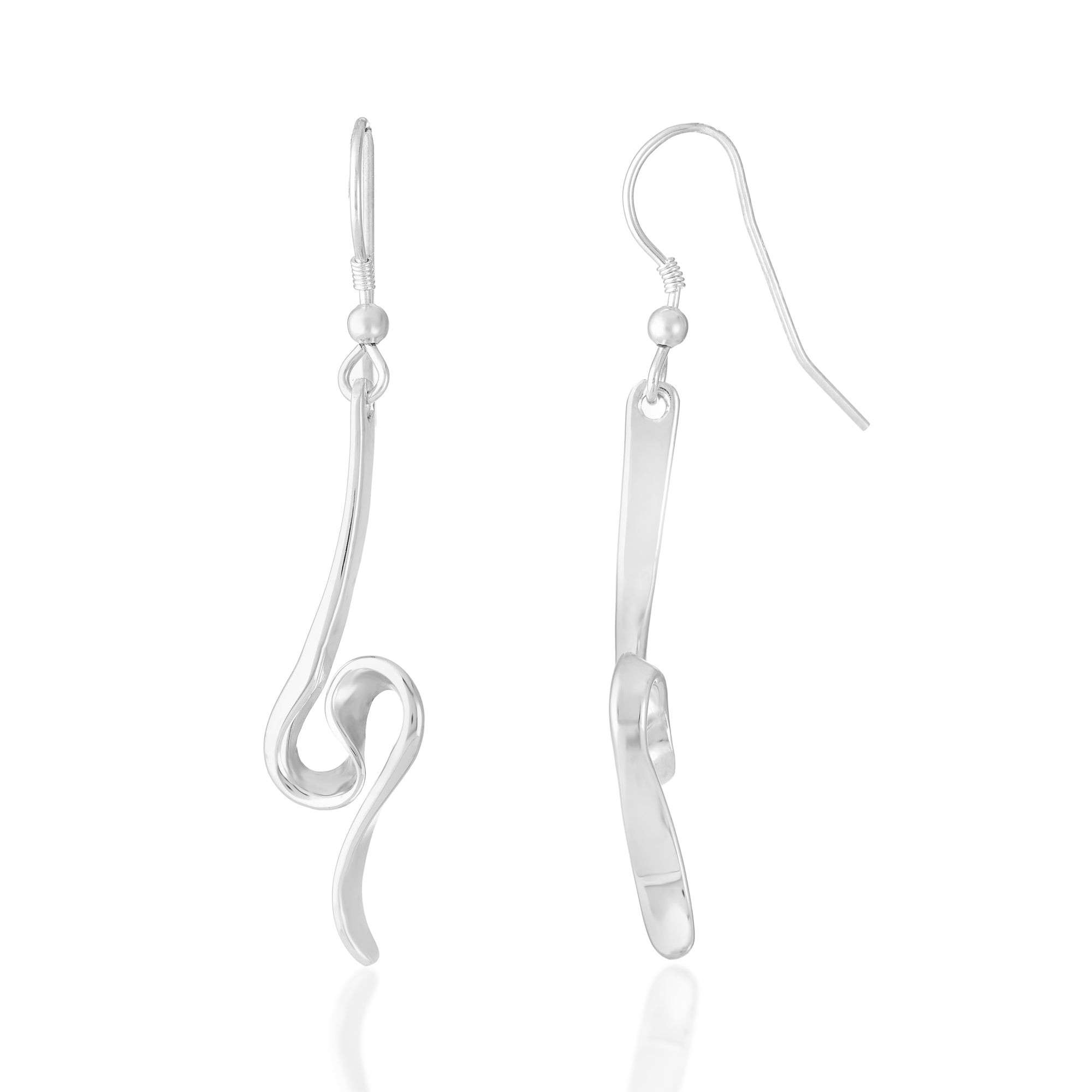 Handcrafted Silver Drop Earrings with Figure of Eight Design