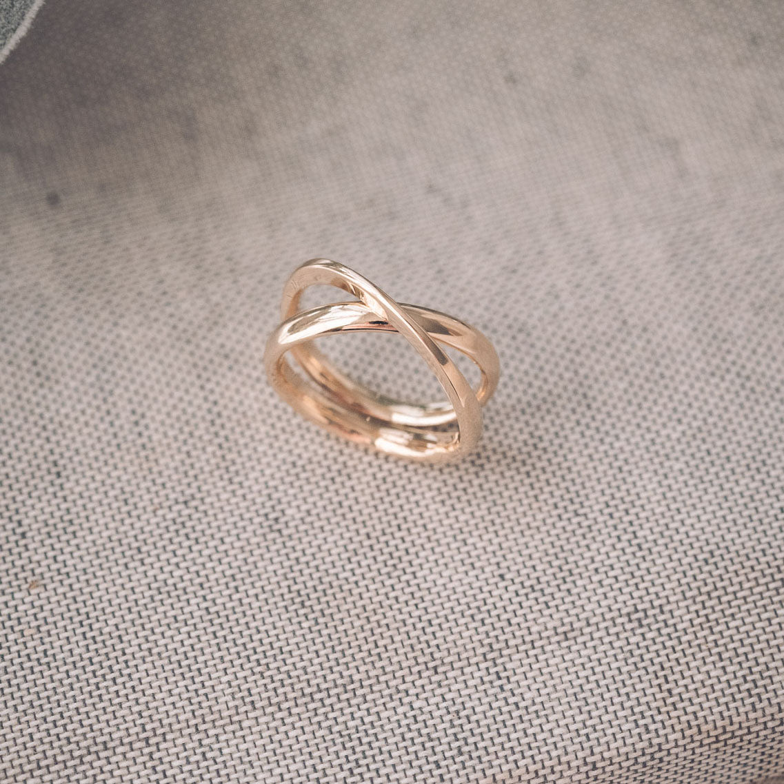 9ct Gold Isla Crossover Handmade Ring 