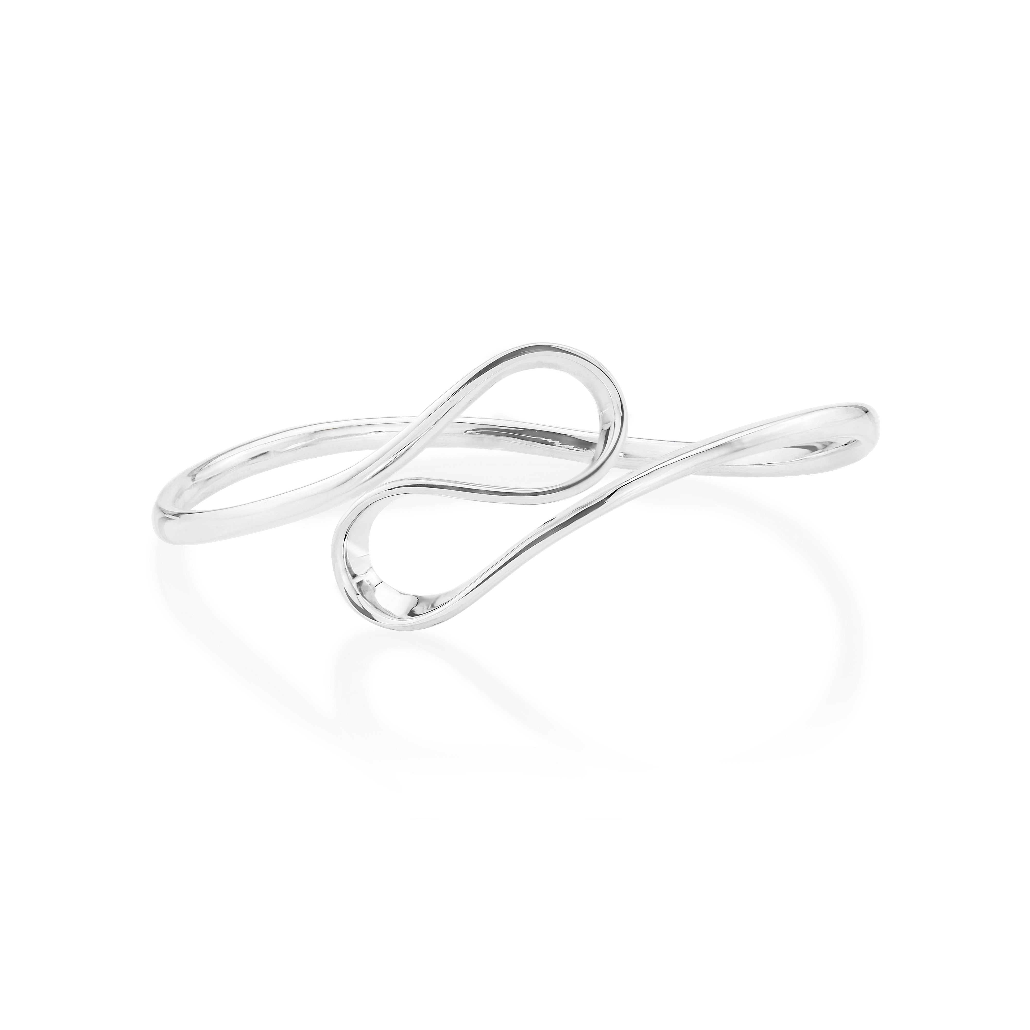 Handmade Silver Bangle with Figure of Eight Design