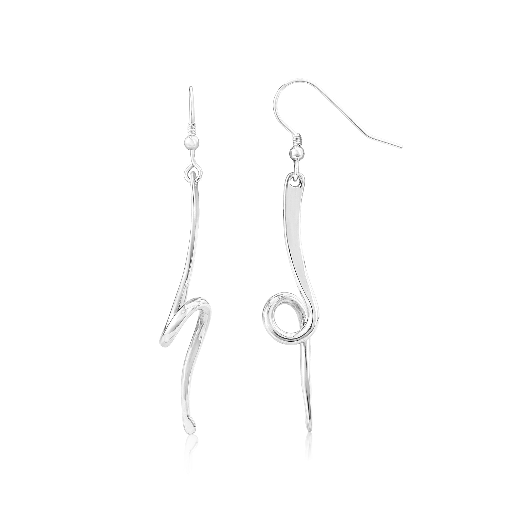 Handcrafted Silver Twisted Drop Earrings