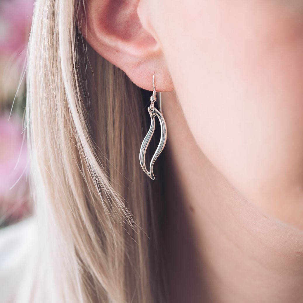Amy Silver Drop Earrings - Earrings