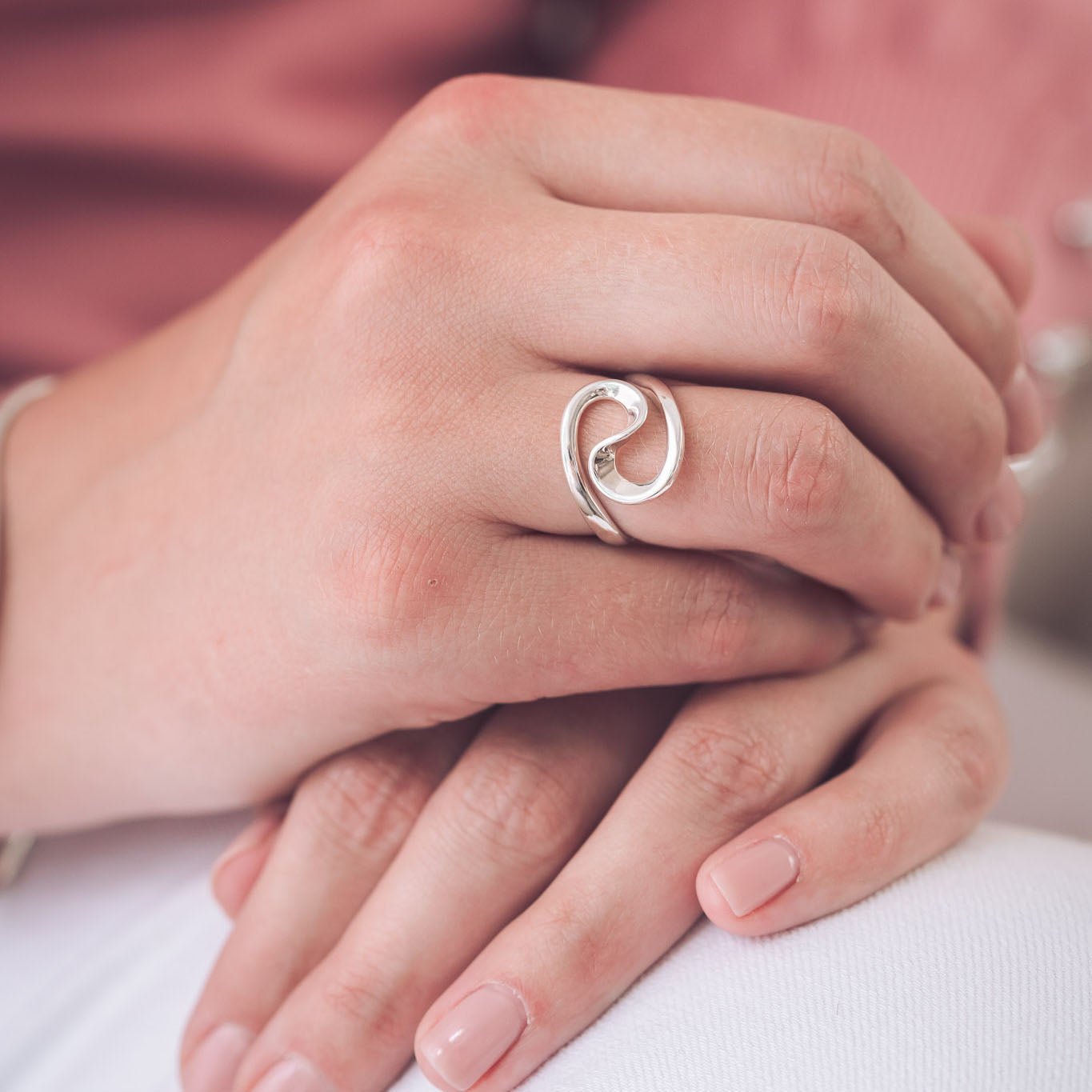 Bethan Silver Wave Ring - Rings