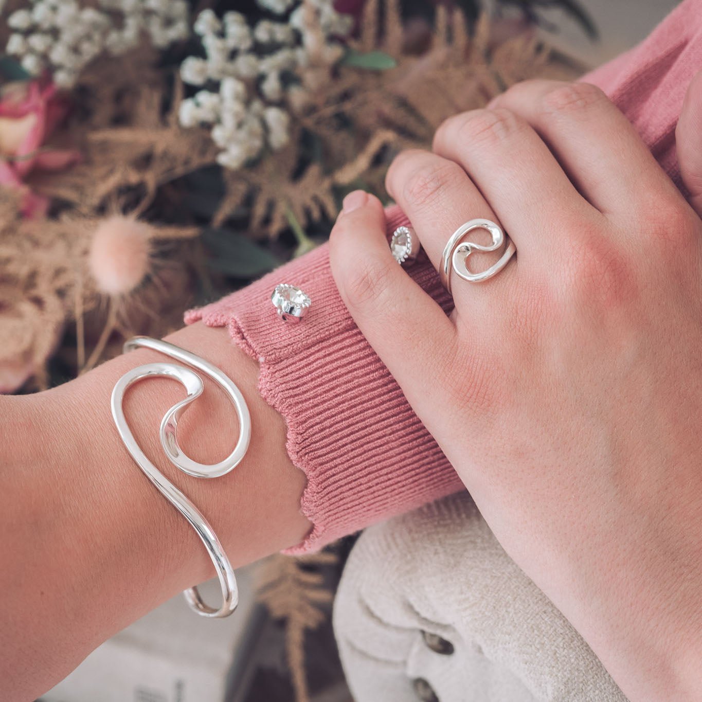 Bethan Silver Wave Ring - Rings