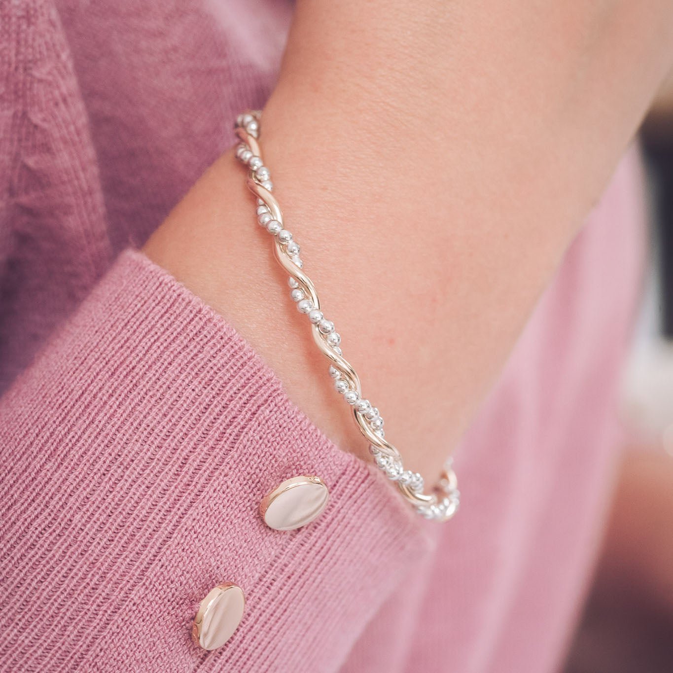 Bramble 9ct Gold and Silver Bangle - Bangles