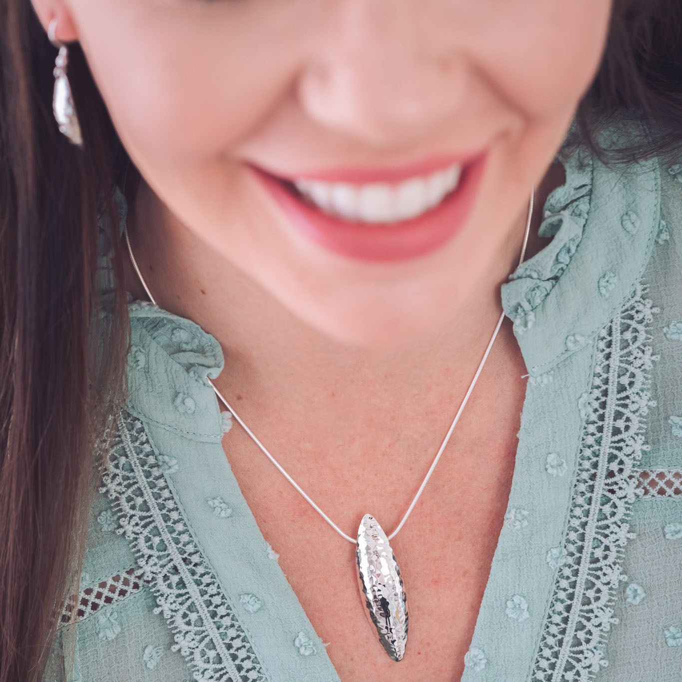 Dianna Long Silver Pendant Necklace - Pendants