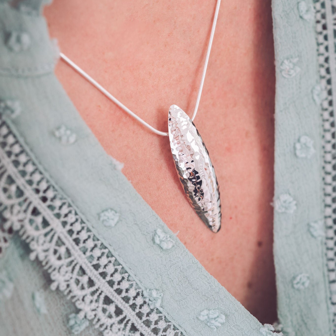 Dianna Long Silver Pendant Necklace - Pendants