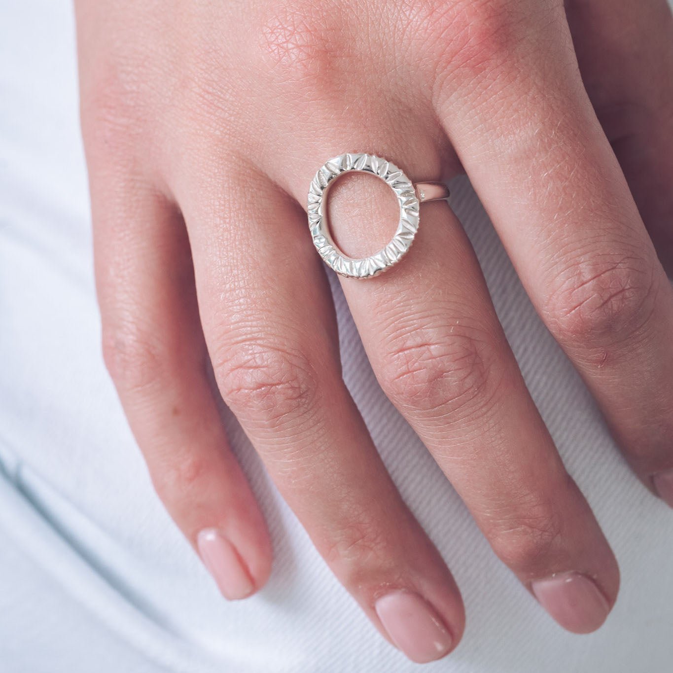 Elena Halo Silver Ring - Rings