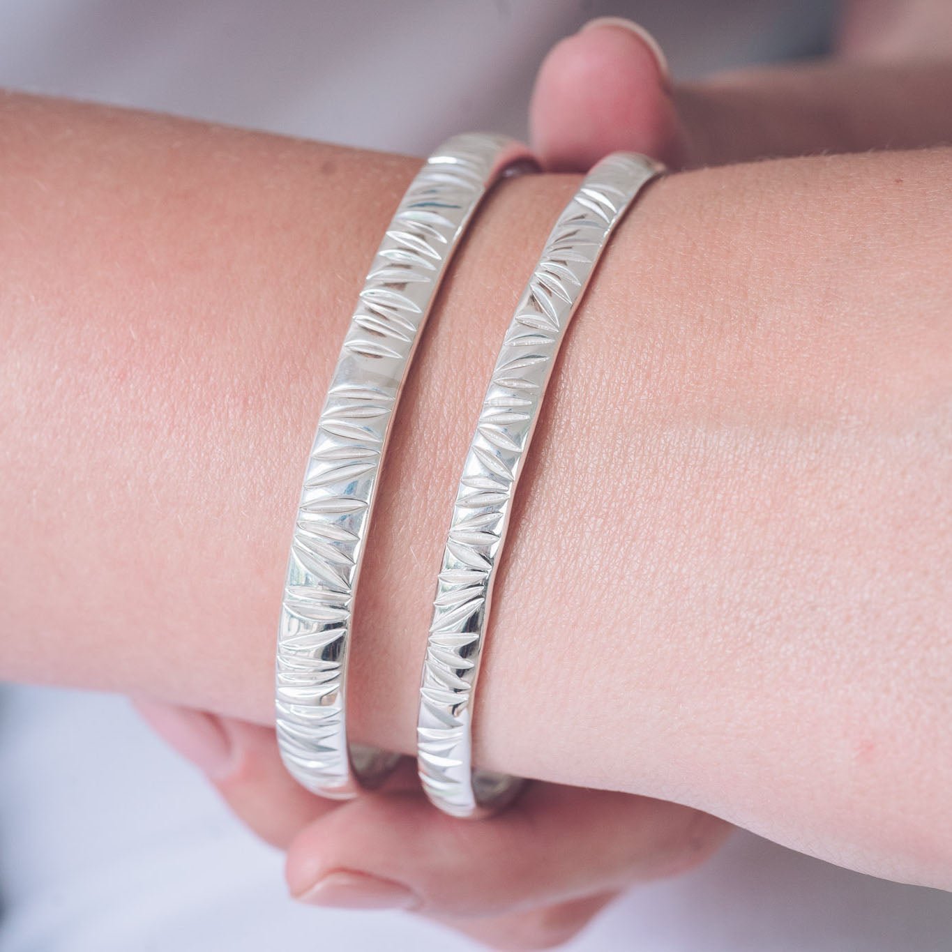 Elena Silver Bangle - Bangles