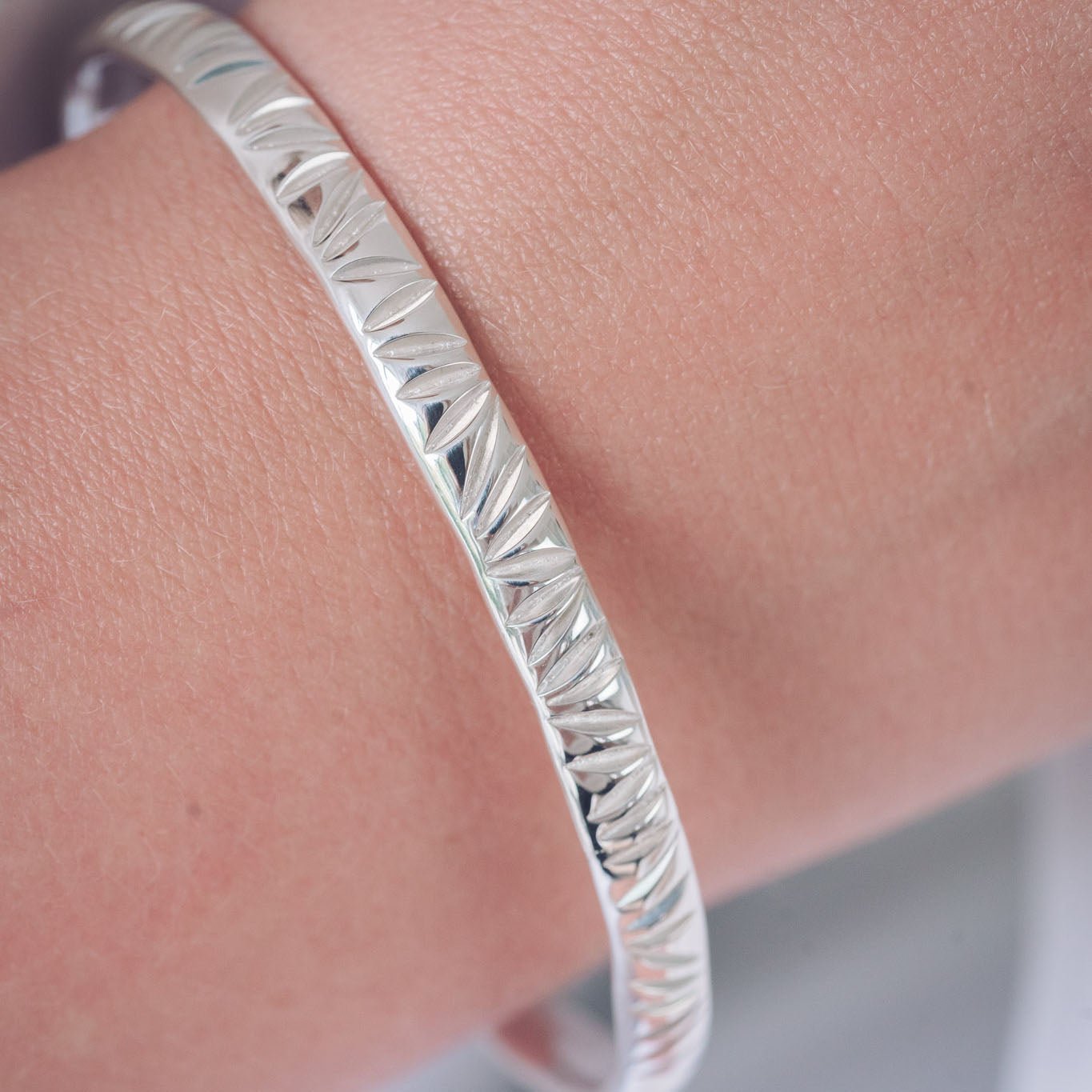 Elena Silver Bangle - Bangles