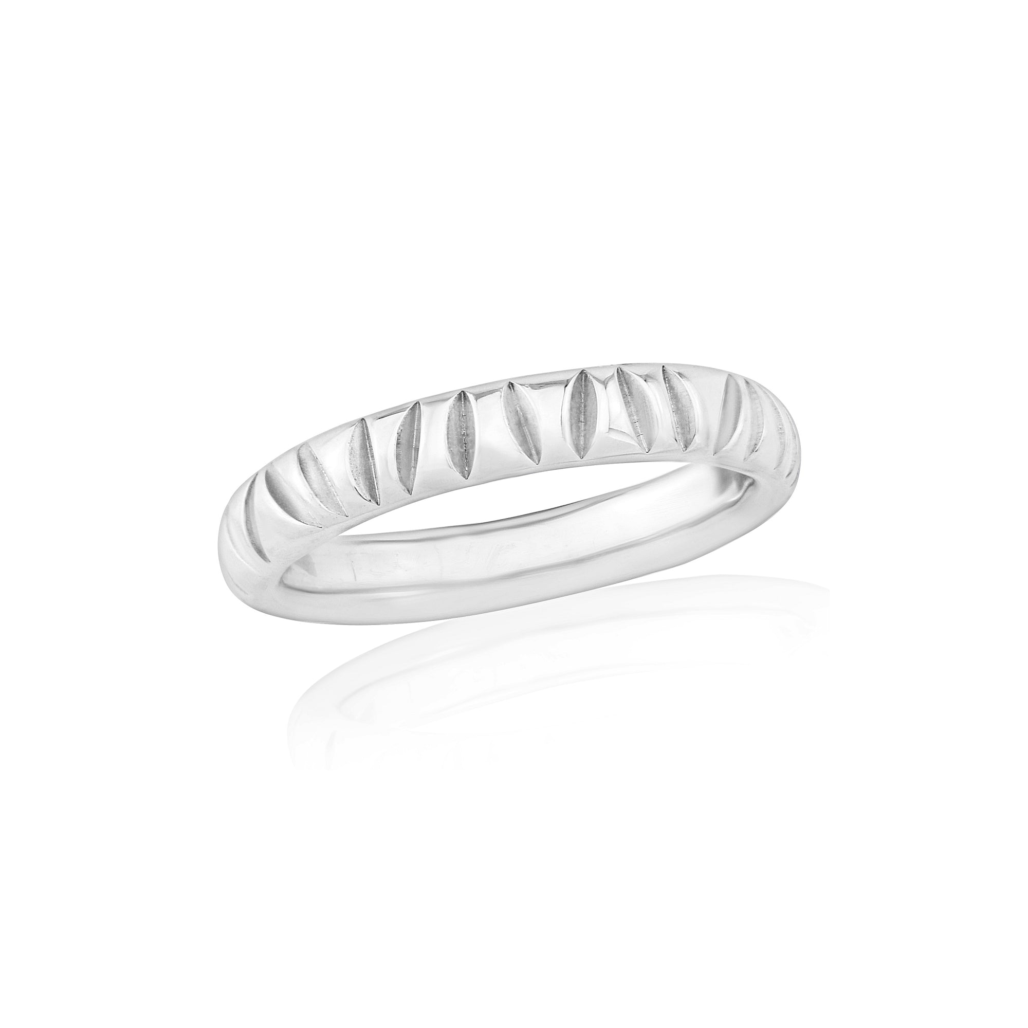 Handcrafted Irregular Textured Silver Elena Ring